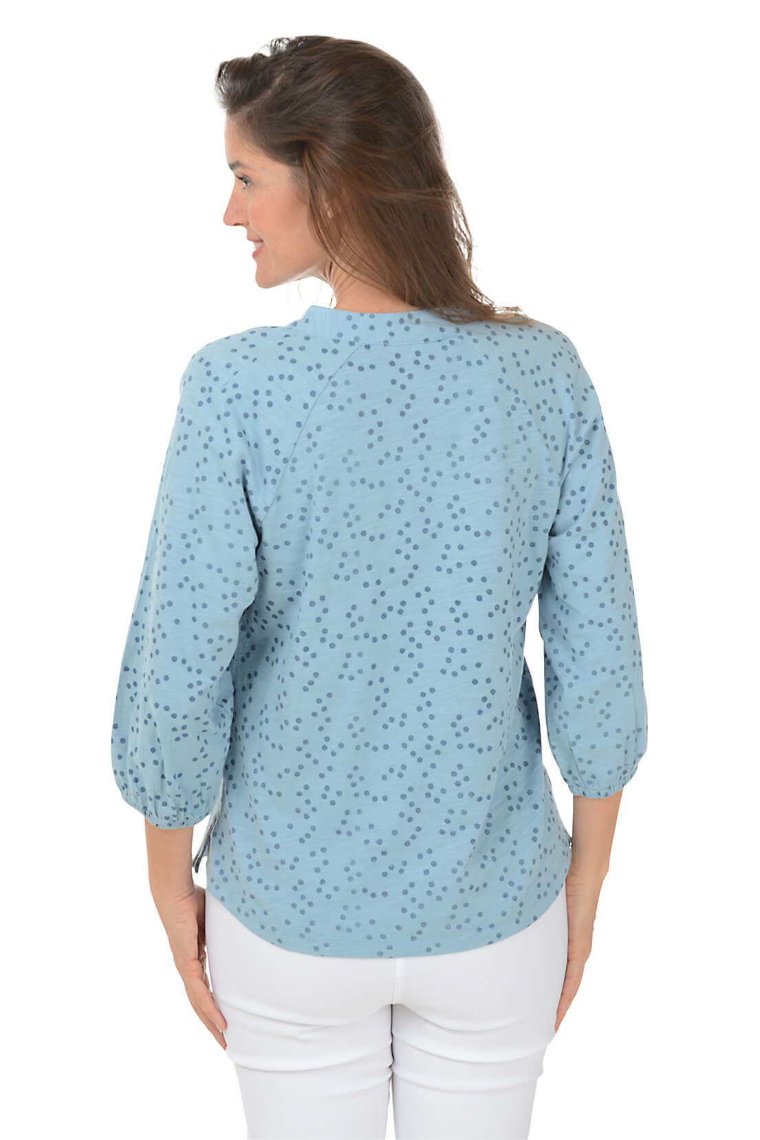 Stylish Dotted Split Neck Slub Knit Top for Women | Trendy Casual & Party Wear | Perfect for Date Nights & Office Outfits