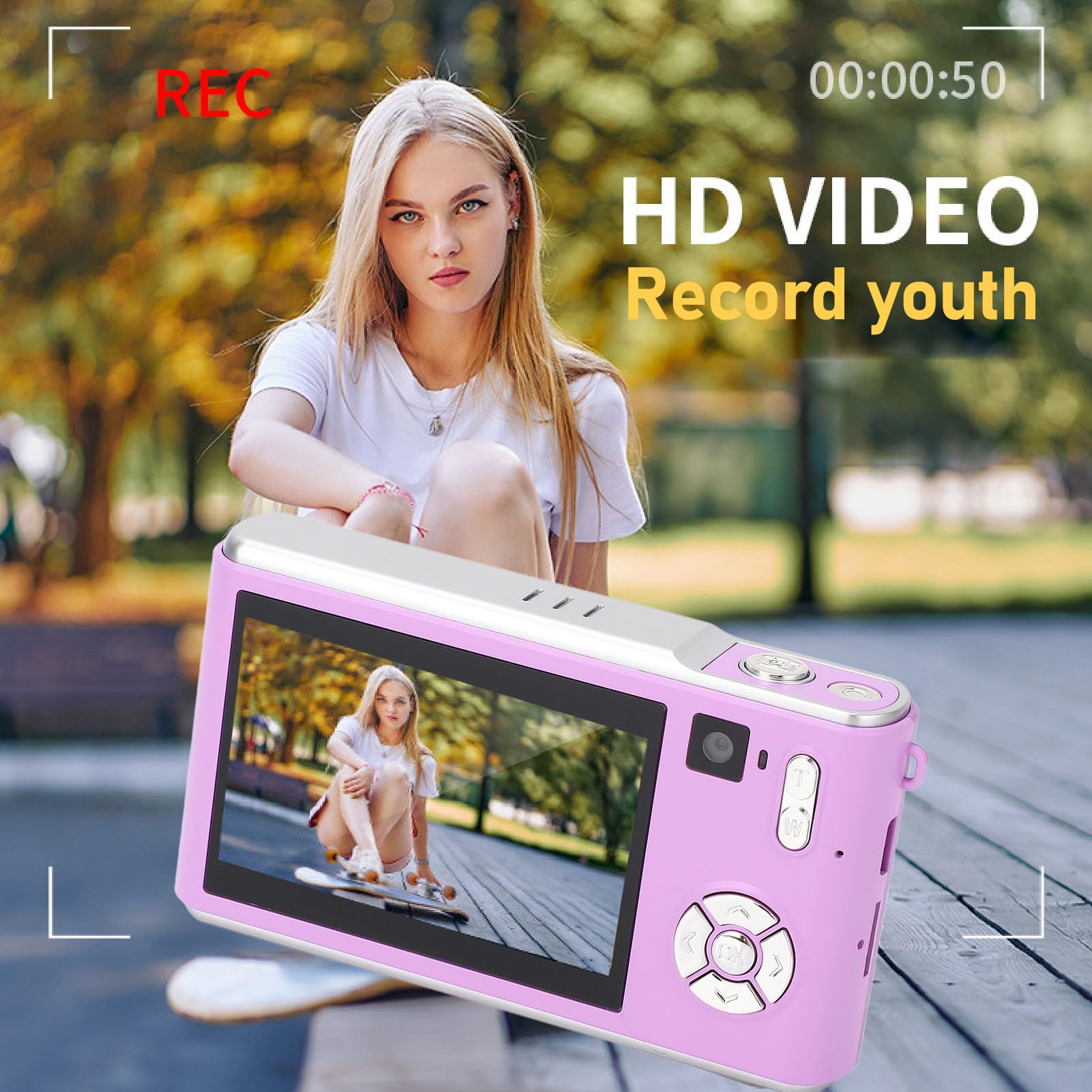 36MP 1080P HD Digital Camera for Photography & Vlogging - Dual Lens Auto Focus Compact Camera with 3