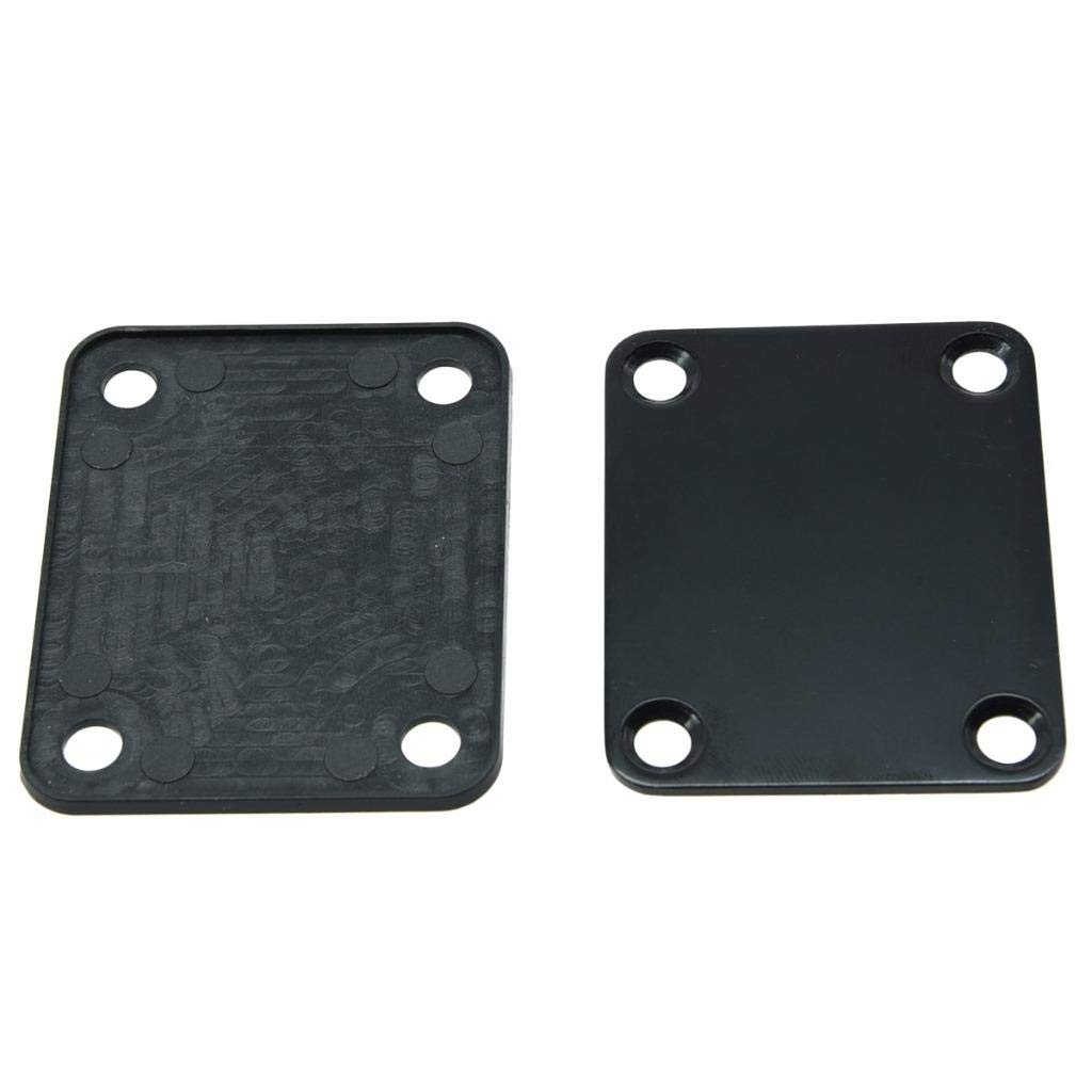 Electric Guitar Neck Plate - ST Style Metal Neck Plate for Stratocaster - Black Finish - Perfect for Guitar Repair & Custom Builds