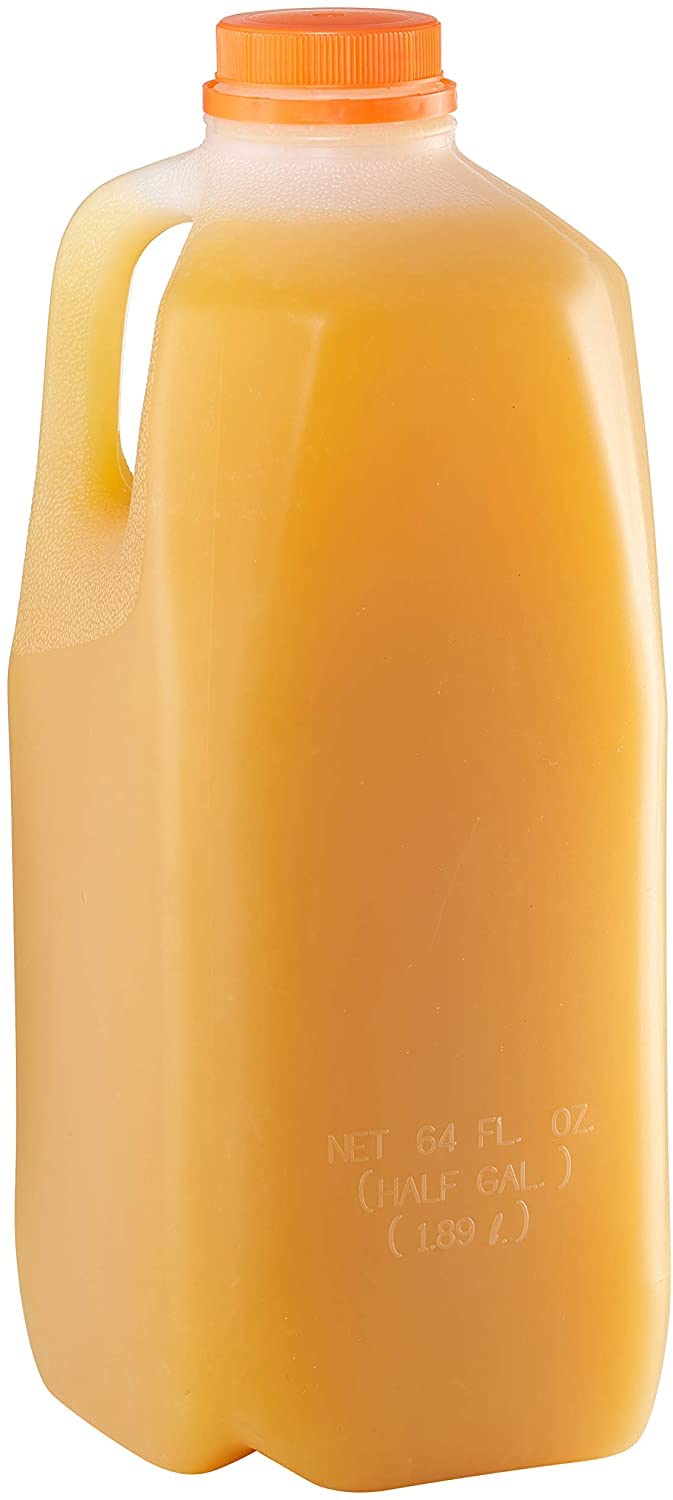 EcoQuality 64 oz Empty Plastic Juice Bottles with Tamper Evident Caps - Half Gallon Smoothie Bottles for Juices, Milk, Meal Prep & Picnics - BPA-Free Reusable Food Storage Containers (Pack of 108) - Perfect for Home, Restaurant & Catering Use