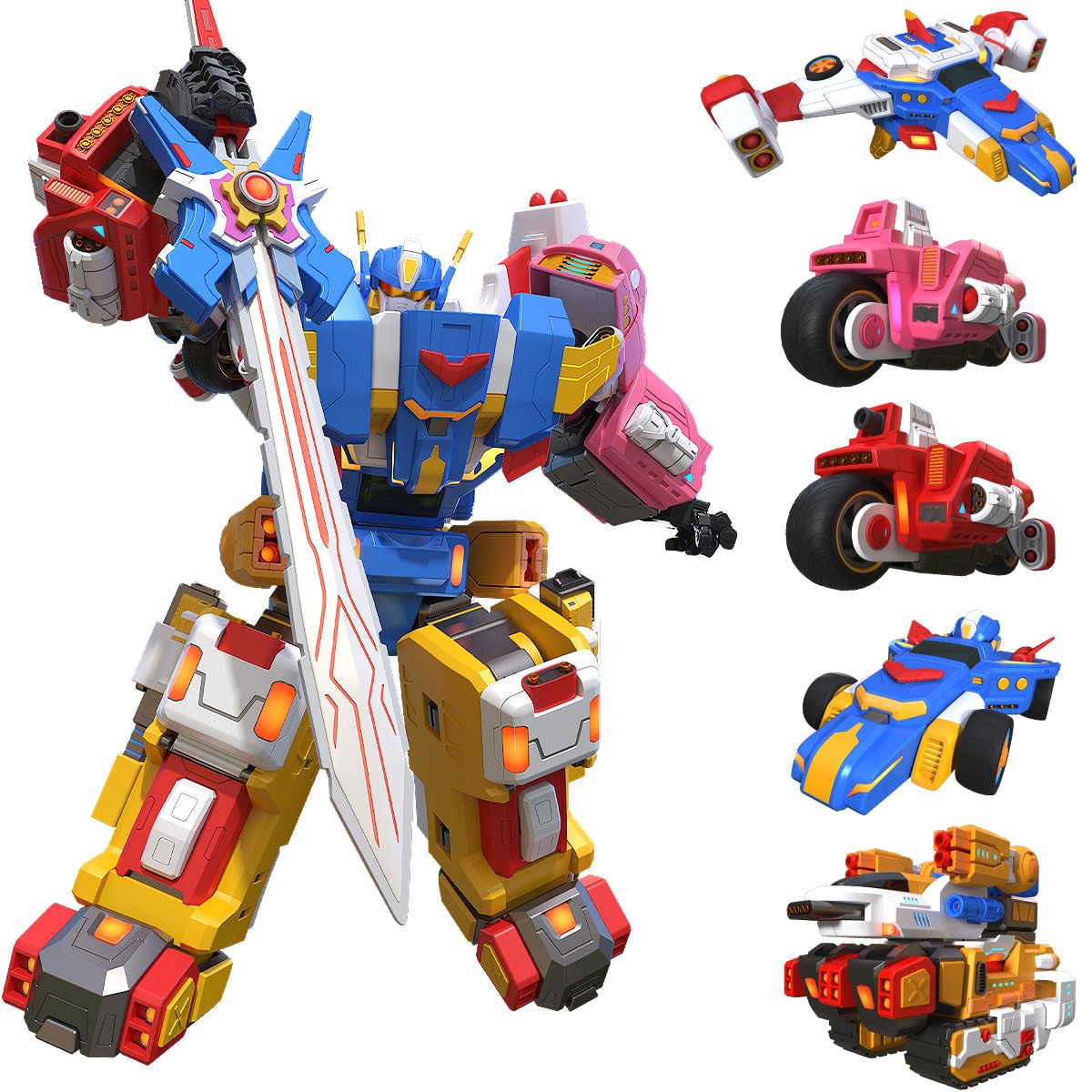 Wenbeier 5-in-1 Transforming Robot Toy Car Set - 10