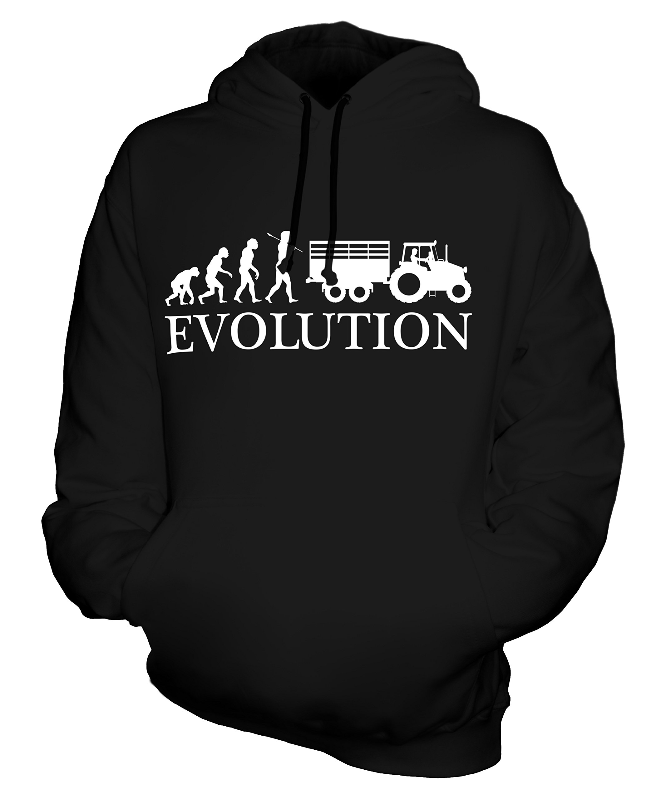 Unisex Tractor Evolution of Man Hoodie - Soft Cotton Pullover for Men & Women | Perfect for Casual Wear, Outdoor Activities & Gifts