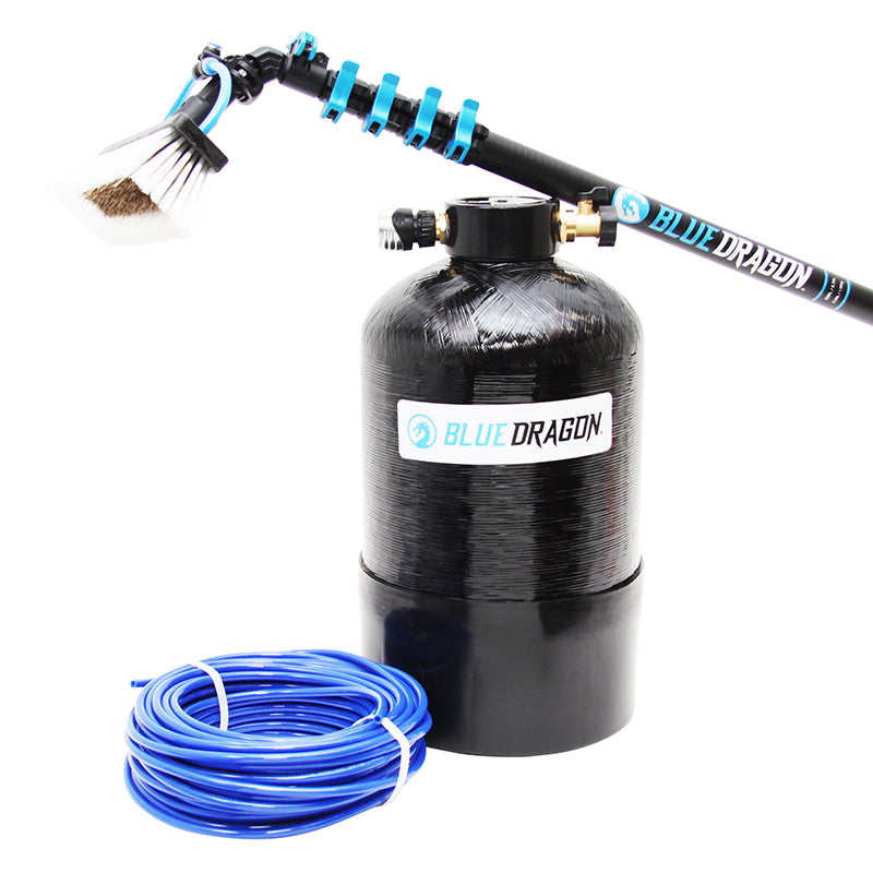 Blue Dragon Water Fed & DI Tank Starter Kit - Black | Professional Window Cleaning System for Home & Commercial Use