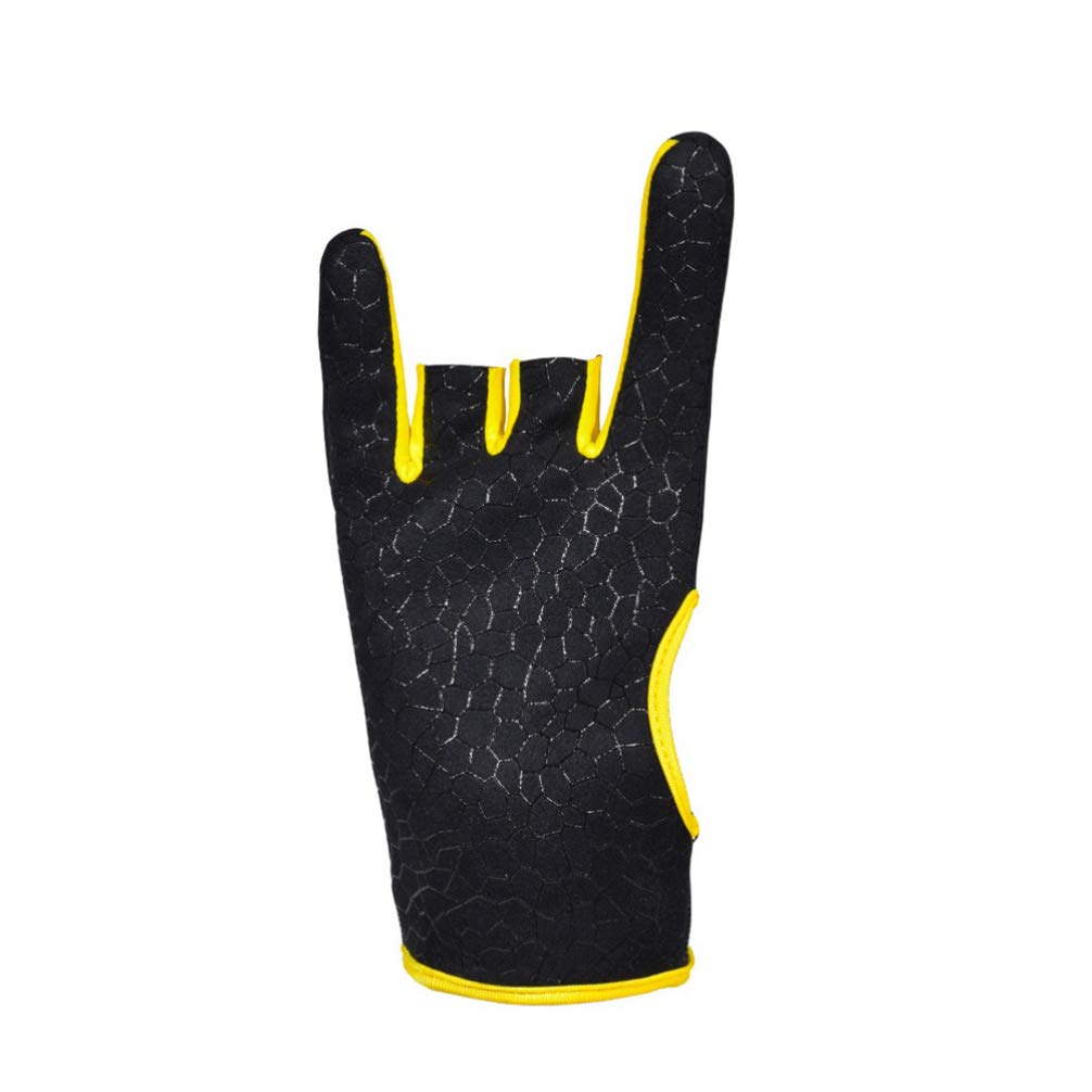 EXCEART Anti-Skid Semi-Finger Bowling Gloves - Professional Comfortable Sports Mittens for Men & Women - Size S/M (Yellow) - Perfect for Bowling Leagues, Tournaments & Outdoor Sports Activities