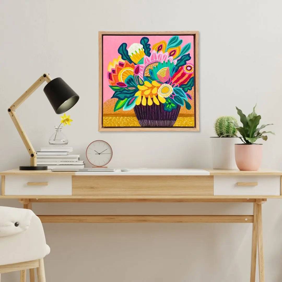 Aurora Blooms Original Handmade Painting - Wall Art Decor for Living Room, Bedroom & Office - Unique Home Gift Idea