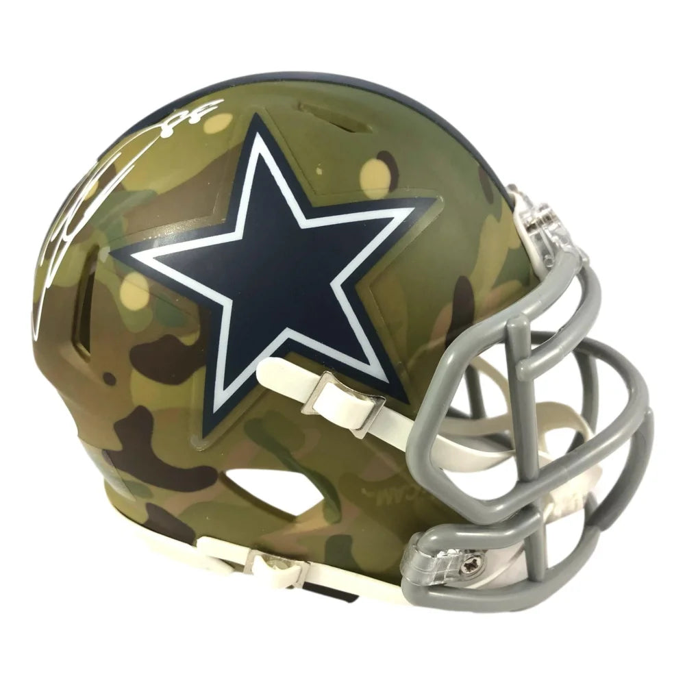 Authentic CeeDee Lamb Signed Dallas Cowboys Camo Mini Helmet with JSA COA - Limited Edition Collectible for Football Fans & Sports Memorabilia Enthusiasts - Perfect for Man Cave, Game Room Decor, and Gift for Cowboys Fans
