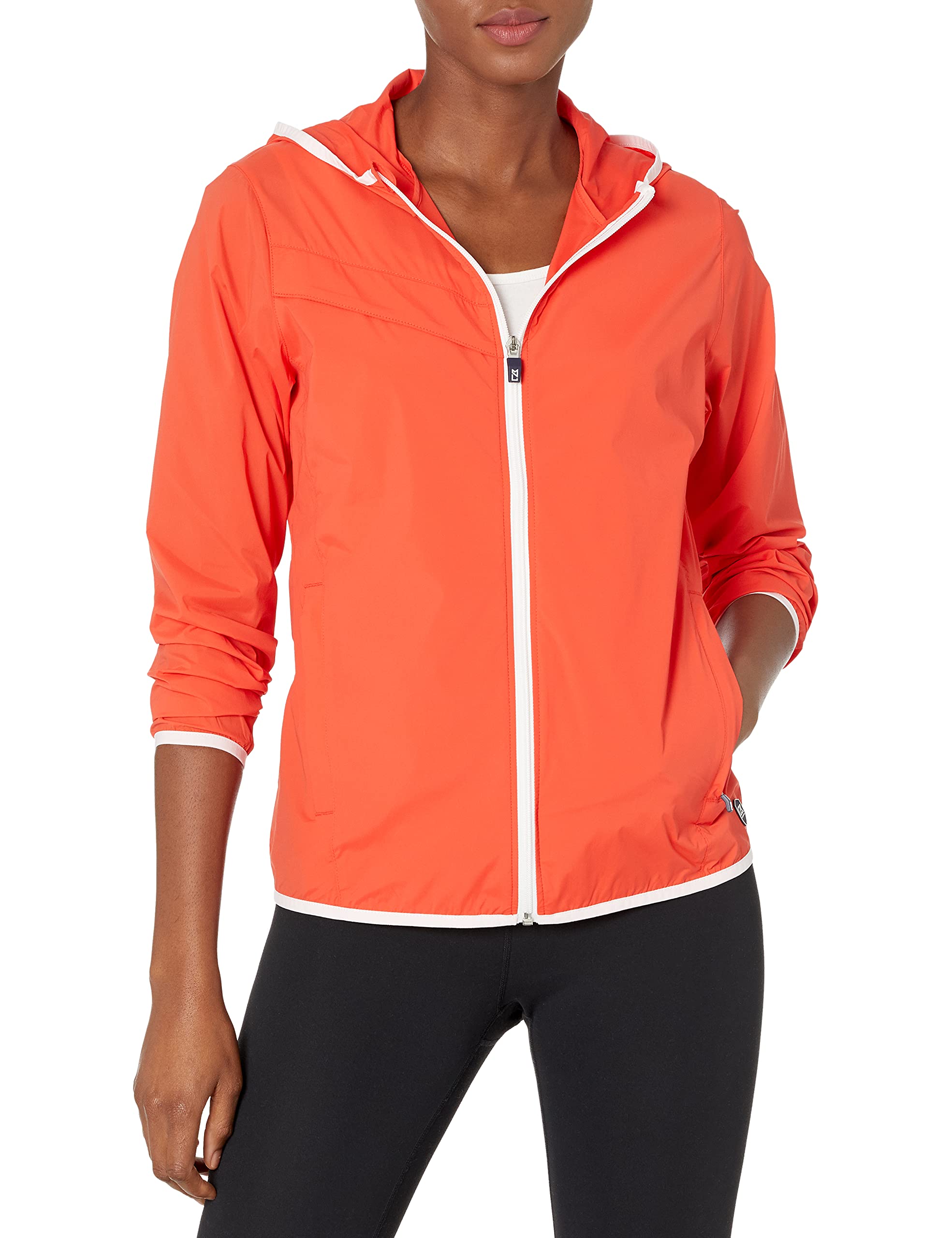 Cutter & Buck Women's Breaker Hooded Jacket - Lightweight Water-Resistant Windbreaker for Outdoor Activities, Hiking & Travel
