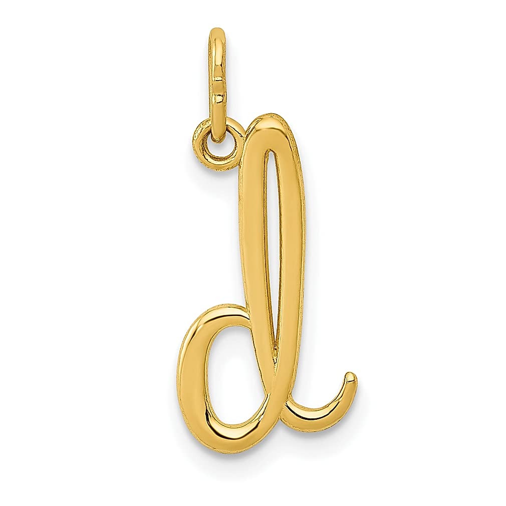 14K Yellow Gold Letter D Initial Monogram Name Charm Necklace Pendant - Dainty Personalized Jewelry Gift for Women, Her, Girlfriend, Wife - Perfect for Birthdays, Anniversaries, Valentine's Day & Everyday Wear