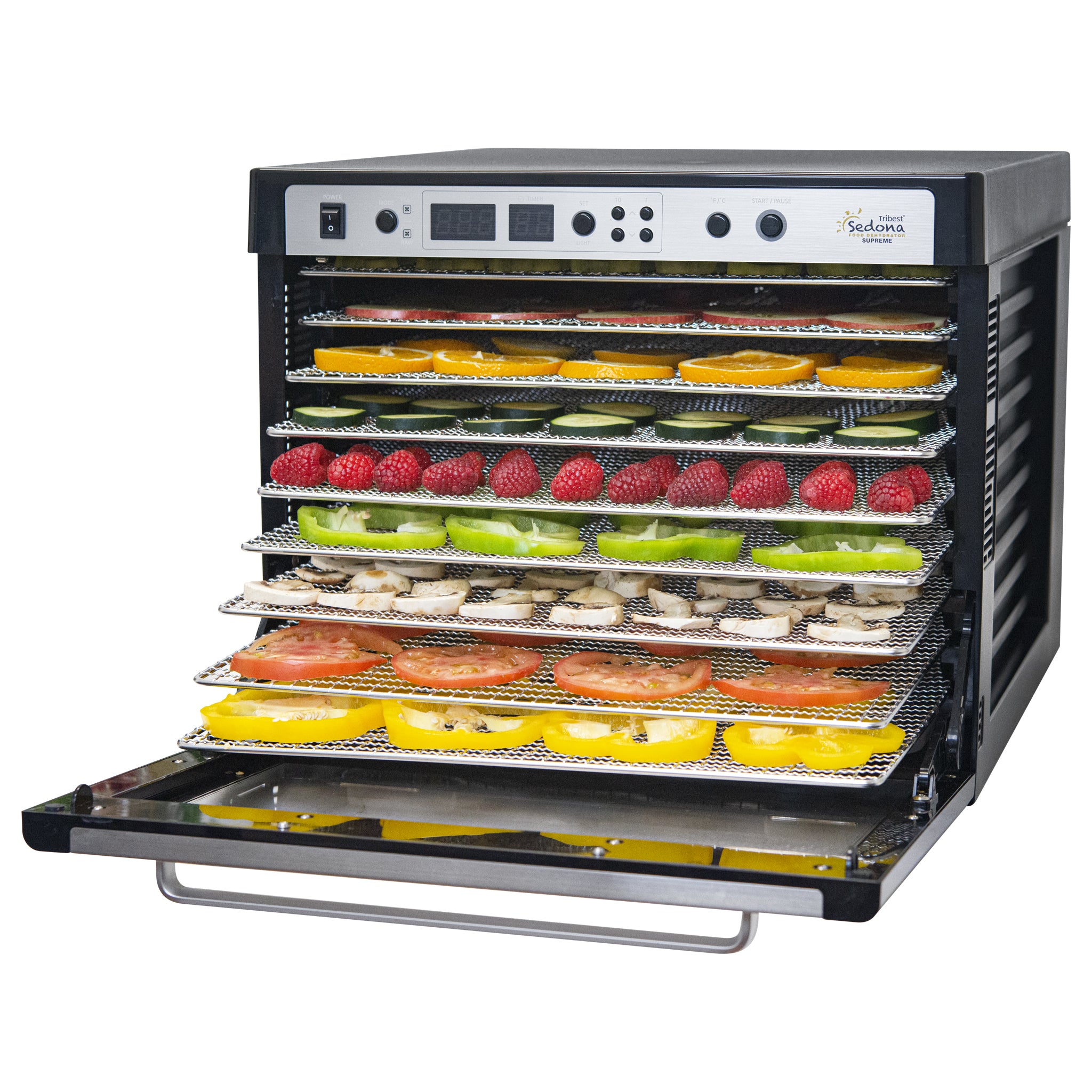 Sedona® Supreme Commercial Food Dehydrator with 9 Stainless Steel Trays - Perfect for Drying Fruits, Vegetables, Jerky & Herbs at Home or Restaurant Use