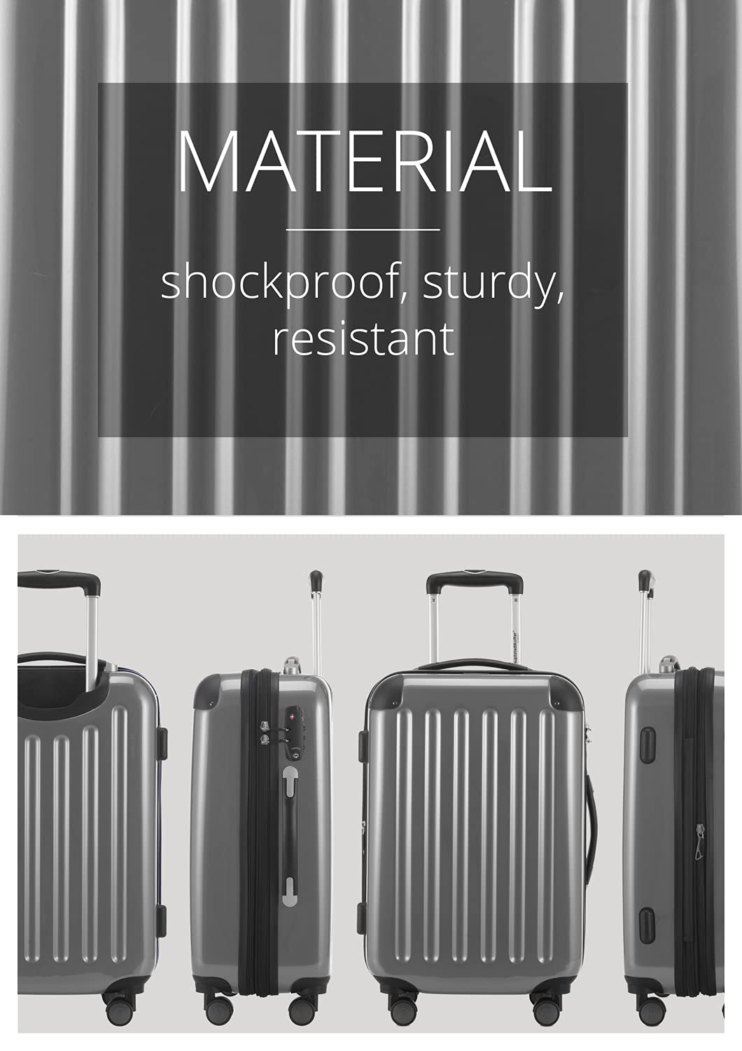 Premium Silver 55cm Carry-On Luggage - Lightweight & Durable Cabin Suitcase for Business Travel & Weekend Getaways | TSA Lock & Spinner Wheels