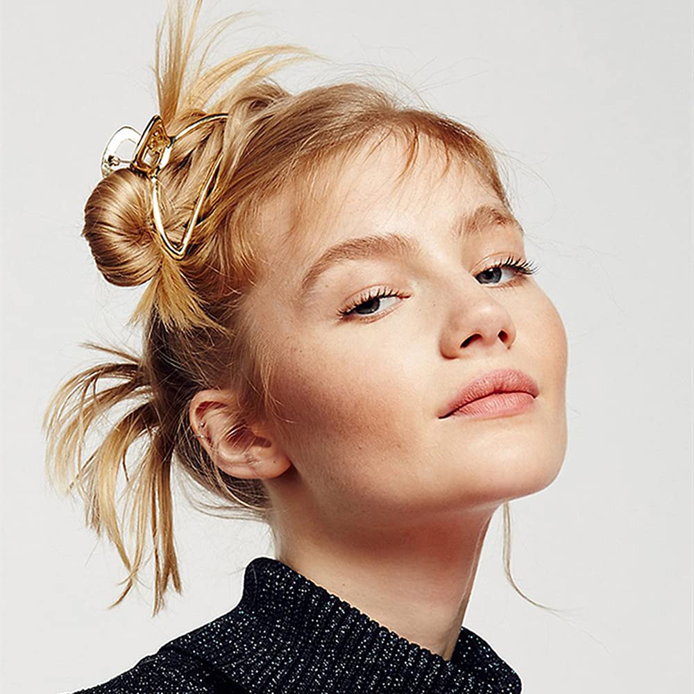 8-Piece Metal Hair Claw Clips Set - 3 Inch Large Hair Clips & 1.57 Inch Small Half Bun Pins for Women | Durable Hair Accessories for Ponytails, Buns & Everyday Styling