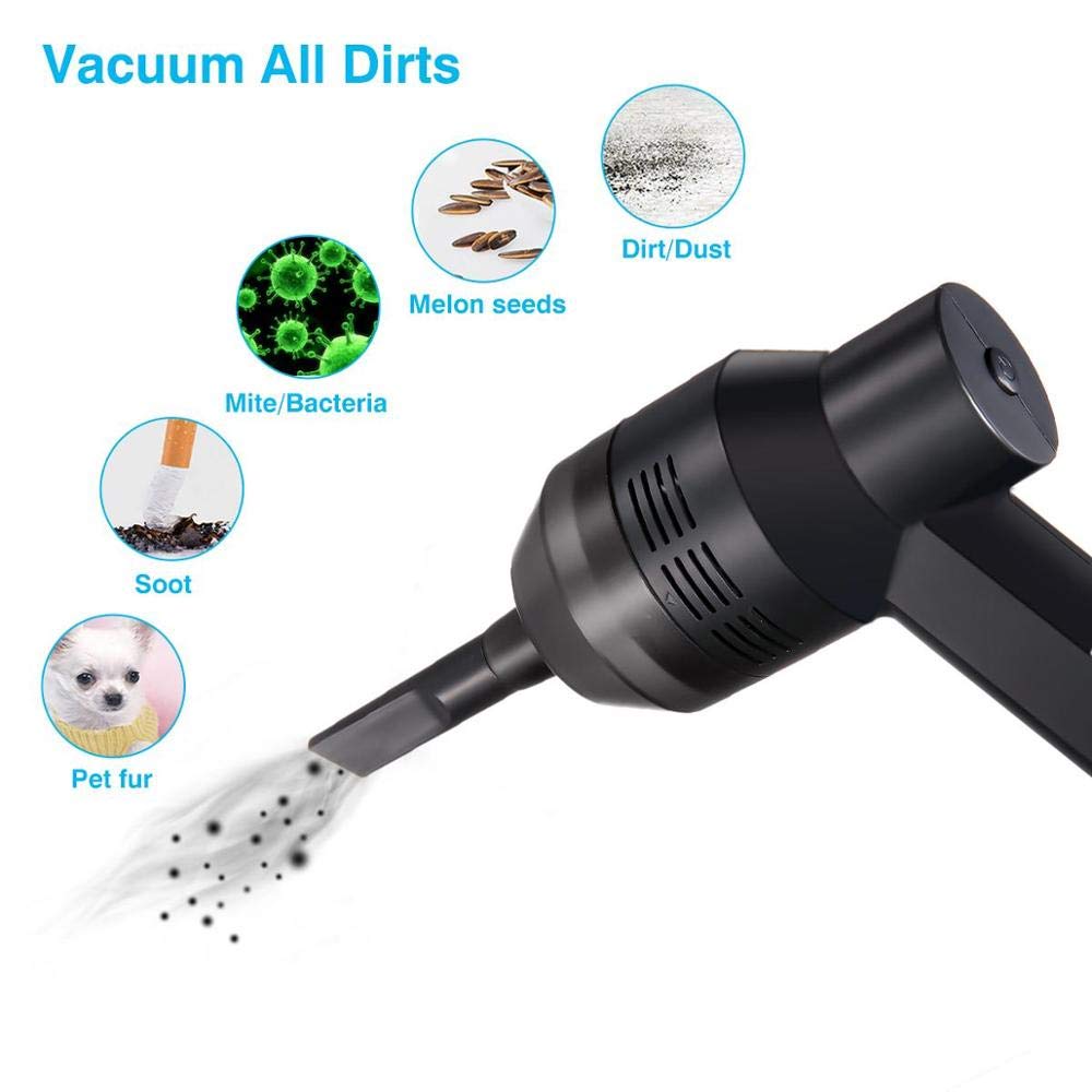 Best Cordless Mini Vacuum Cleaner - Portable USB Rechargeable for Car, Laptop, Keyboard, Sewing Machine | Powerful Dust & Hair Removal for Home, Office, Travel | Compact Desktop Crumbs Cleaner