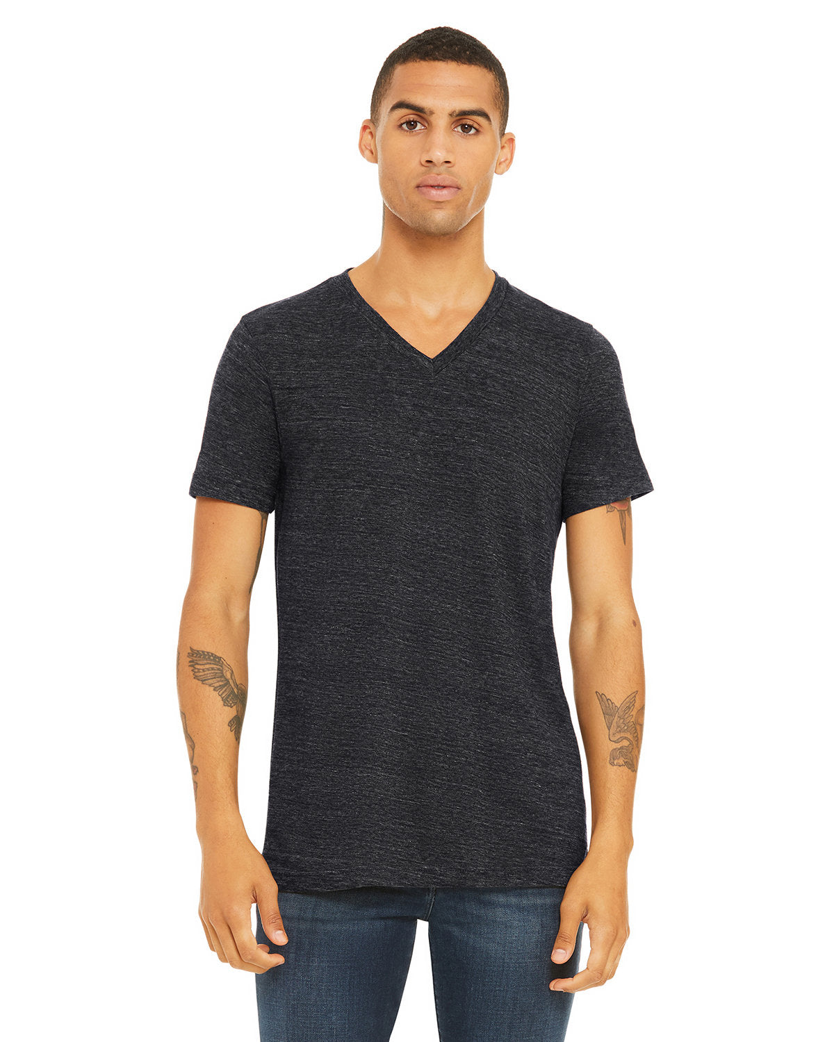 Bella + Canvas 3005 Unisex Soft Cotton Jersey Short Sleeve V-Neck T-Shirt - Comfortable Casual Tee for Everyday Wear, Gym, and Layering