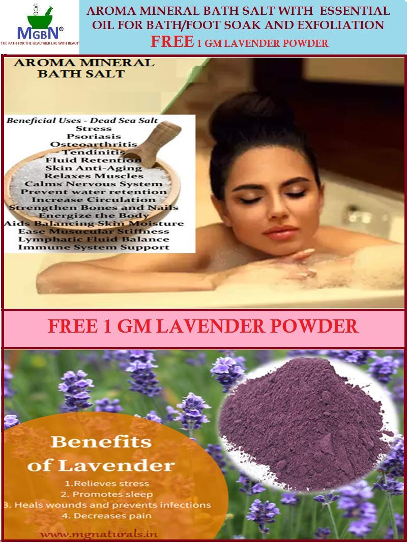 **Relaxing Aromatherapy Mineral Bath Salt with 5 Essential Oils - Lavender, Eucalyptus & More for Deep Sleep, Stress Relief & Foot Soak (250g) + Free 1g Lavender Powder - Perfect for Spa Night & Self-Care Routine**