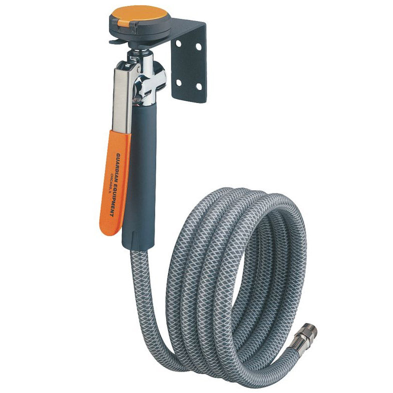 Guardian G5025 Wall Mounted Emergency Eyewash Station - ANSI Compliant Single Head Eye Wash & Drench Hose Unit for Laboratories, Factories, and Industrial Safety