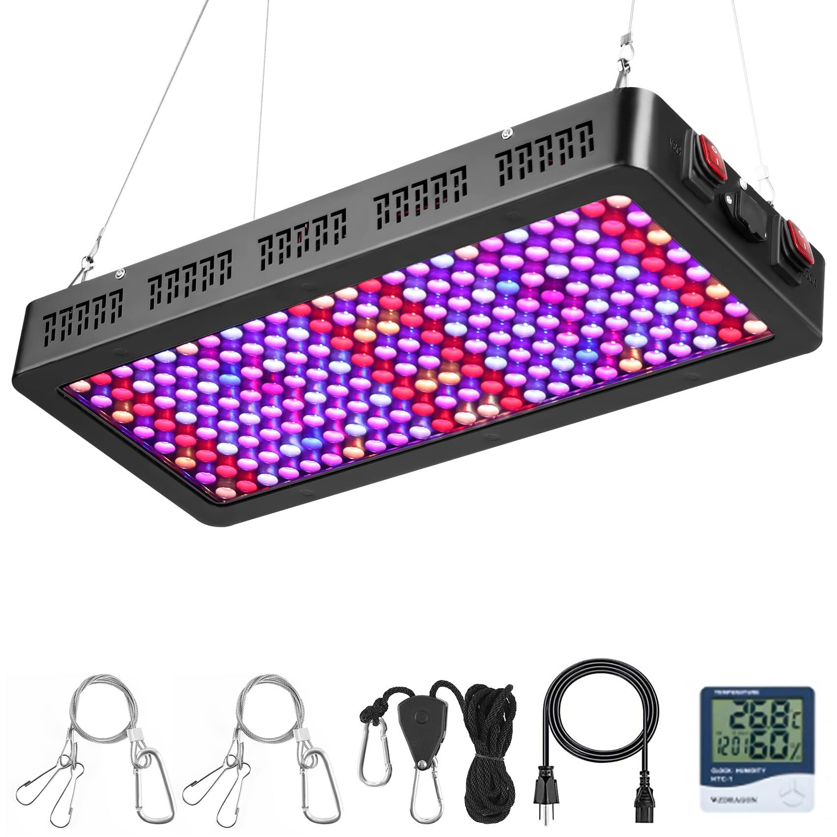 2000W Full Spectrum LED Grow Light with Veg & Bloom Switch for Indoor Plants - Hydroponics, Greenhouse, Veg & Flower Growing (F-2000) | Perfect for Tomatoes, Cannabis, Herbs & Seedlings