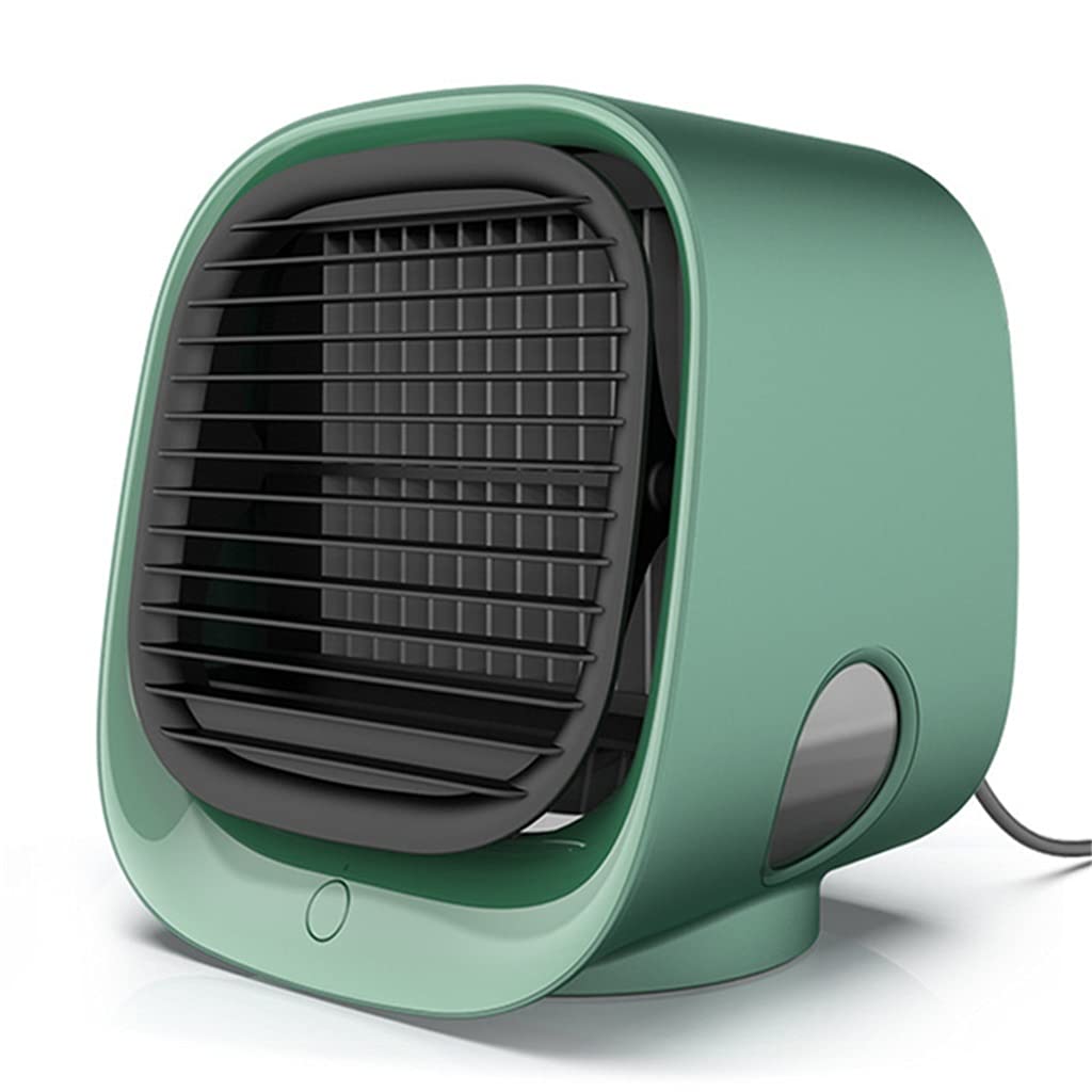 GPPZM USB Mini Desk Fan - Portable Air Cooler with LED Light, Quiet Personal Cooling Fan for Office, Bedroom, Home & Travel - Compact Desktop Air Conditioner (Color: A) - Stay Cool While Working, Sleeping or On-The-Go