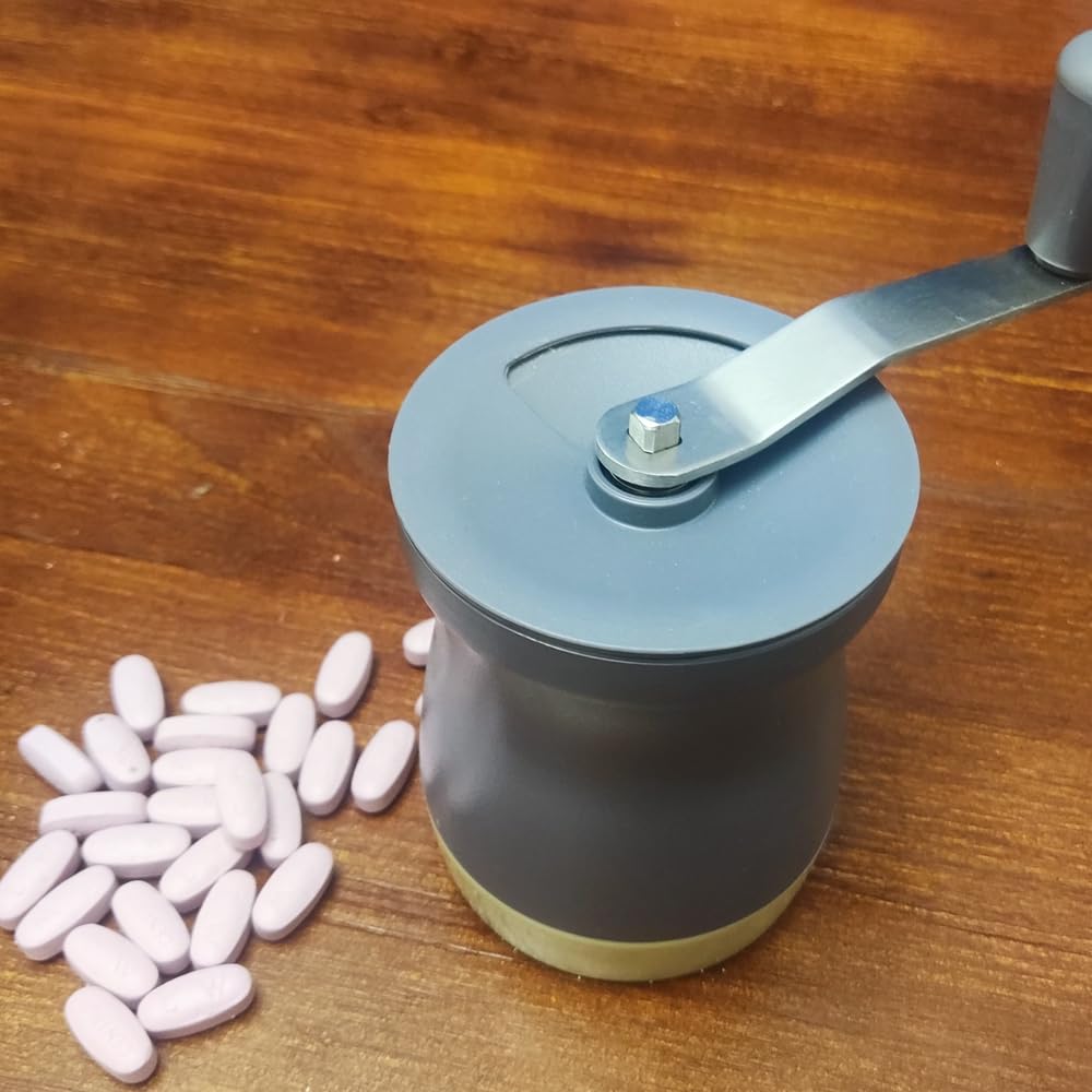 CoaGu Pill Crusher & Grinder - Effortlessly Crush Multiple Tablets into Fine Powder (Gray) | Perfect for Medication Management & Easy Pill Consumption for Elderly & Pets