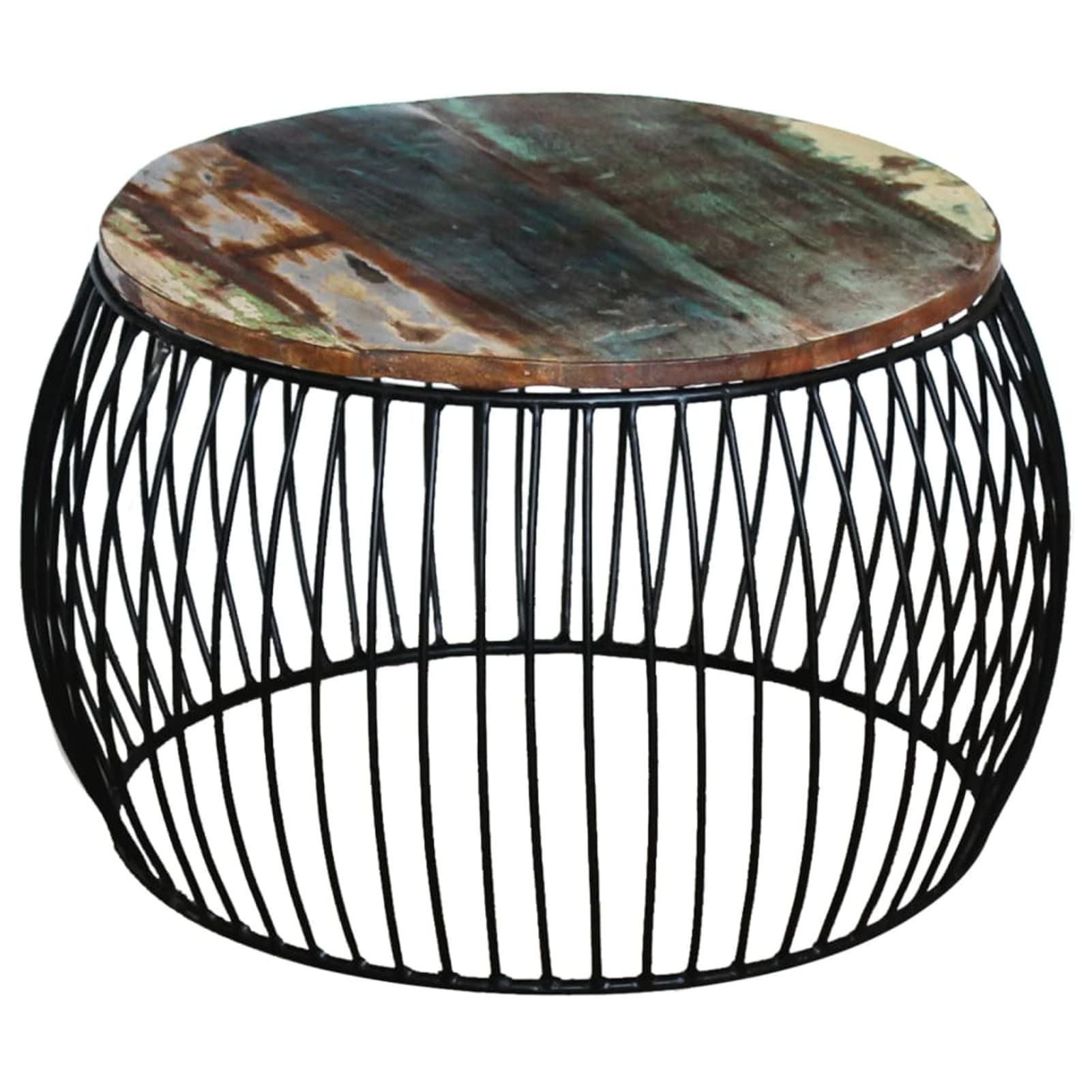 Solid Reclaimed Wood Round Coffee Table - 26.8