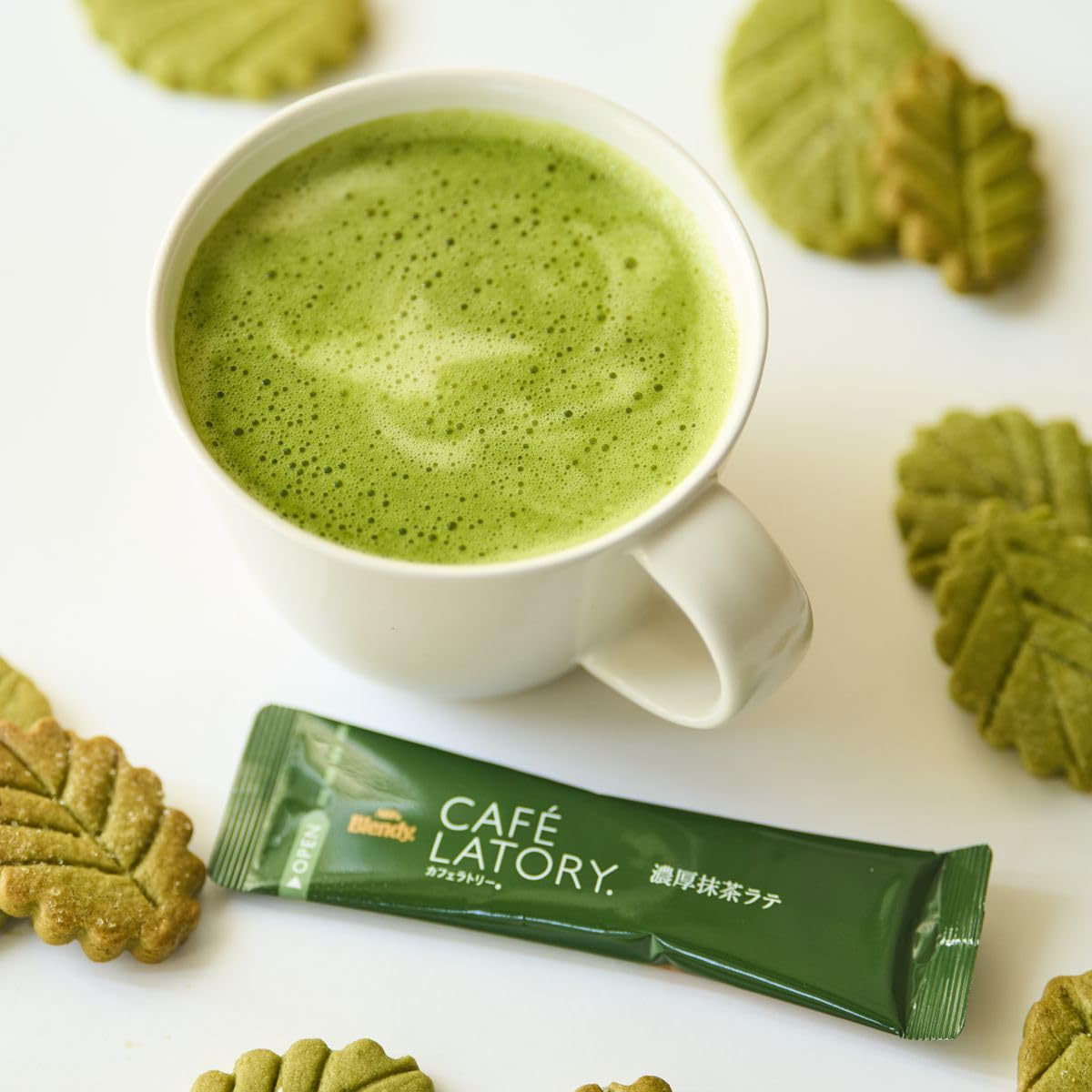 AGF Blendy Kafera Tree Stick Rich Green Tea Latte Powder - 6 Boxes (36 Individually Packaged Sticks) | Perfect for Office, Travel & Home Brewing
