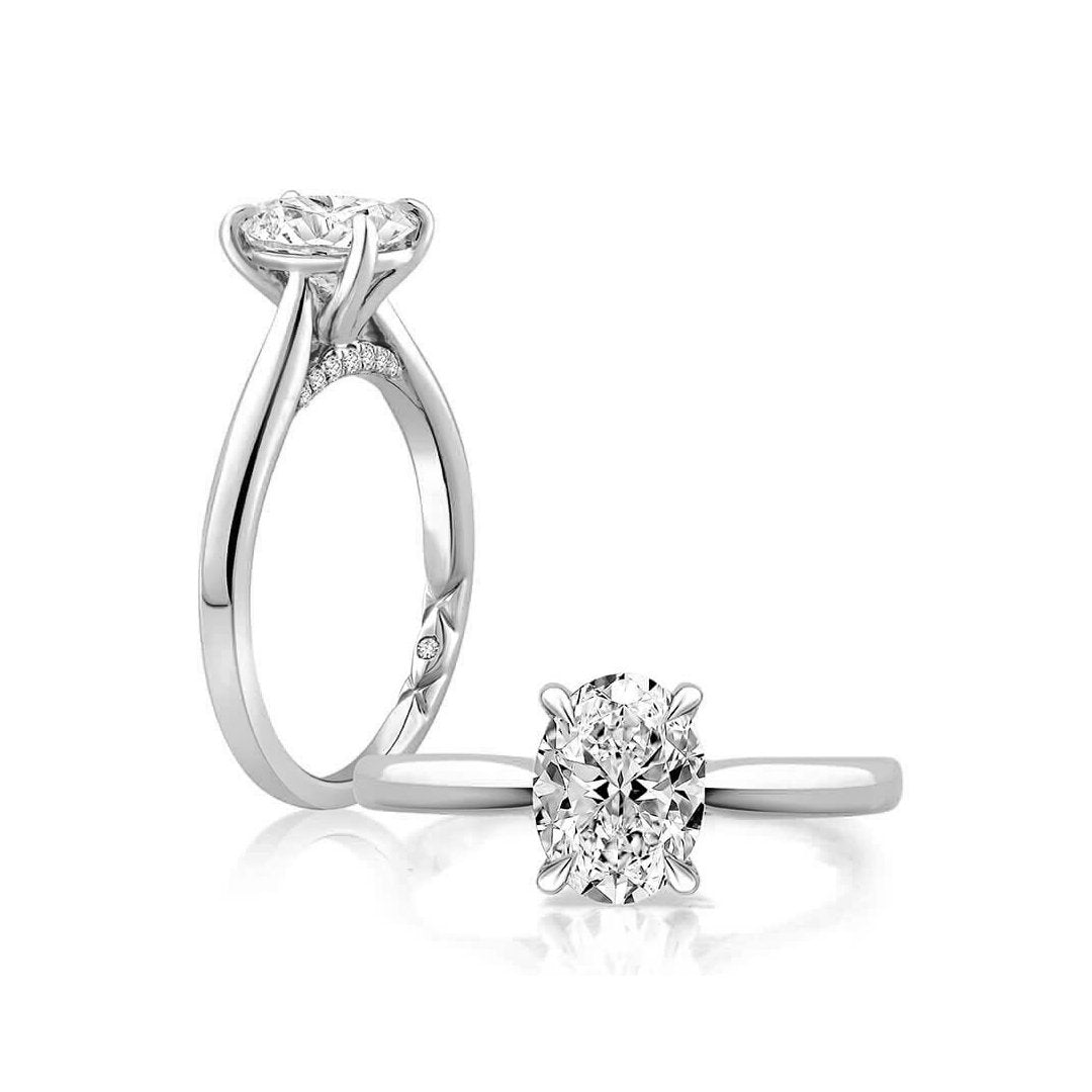 0.08 Carat Diamond Hidden Halo Engagement Ring for Women - Elegant Wedding Proposal Jewelry for Brides & Anniversaries