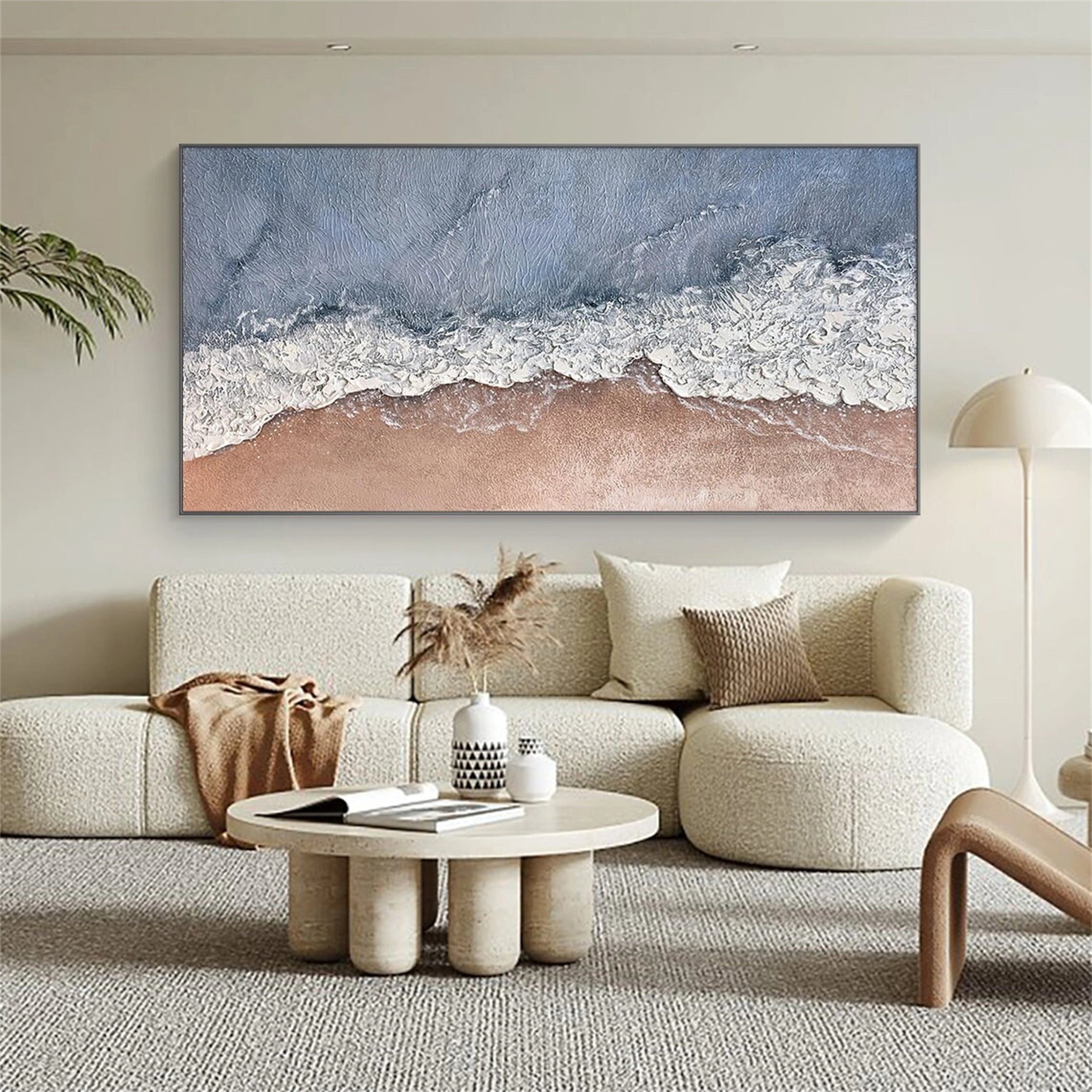 Ocean And Sky Painting #OS 103 - Handmade Canvas Wall Art for Home & Office Decor - Perfect for Living Room, Bedroom, or Office Wall Decor