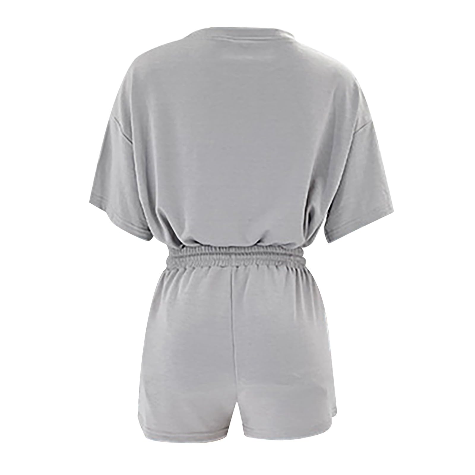 Women's 2-Piece Lounge Set 2024 - Oversized Shirt & Biker Drawstring Shorts Matching Outfit | Comfortable Tracksuit for Home, Gym & Casual Wear
