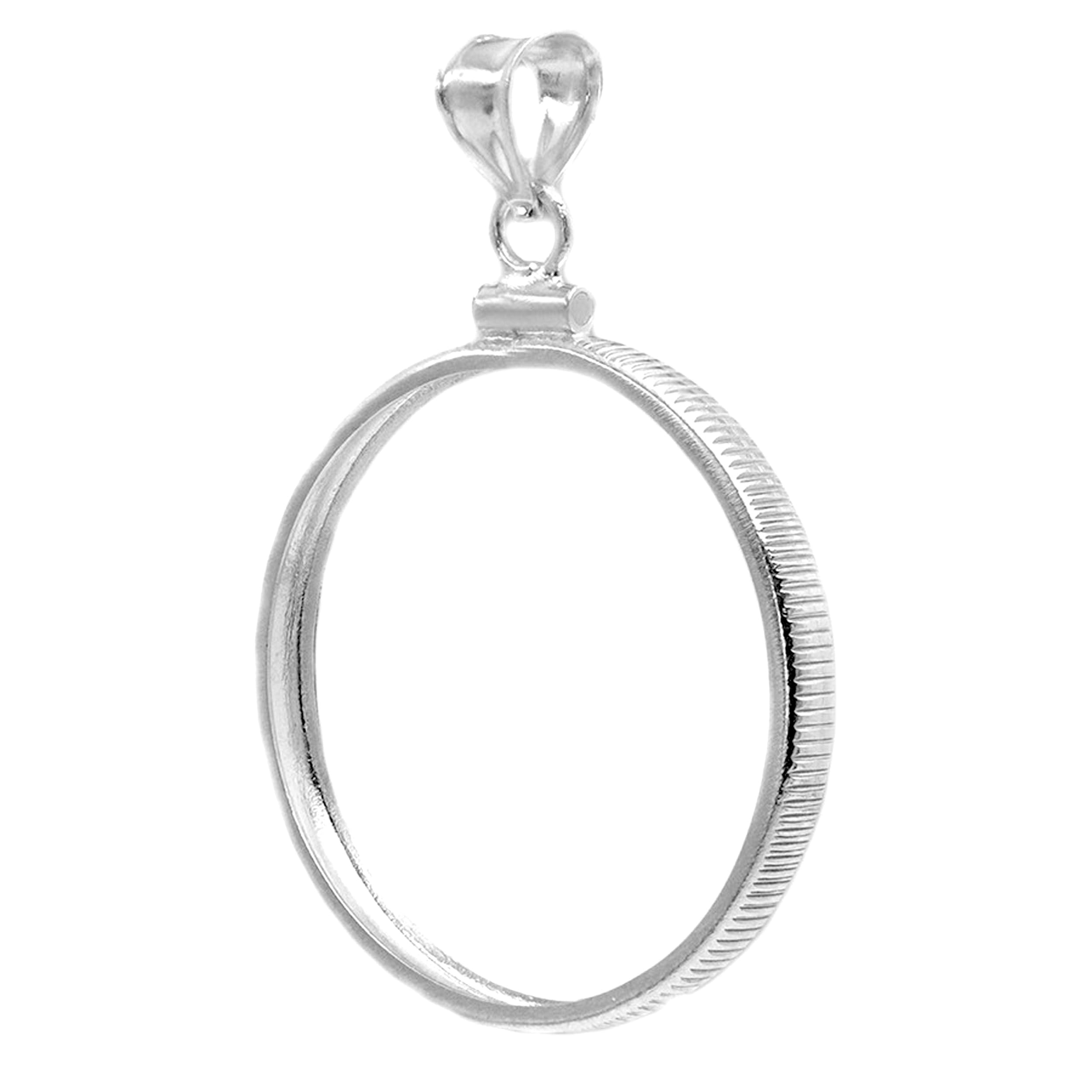 Authentic Sterling Silver Coin Bezel Pendant - Fits $1 Peace, Morgan & Eisenhower Silver Dollars - Perfect for Necklaces, Jewelry Making & Gift Giving