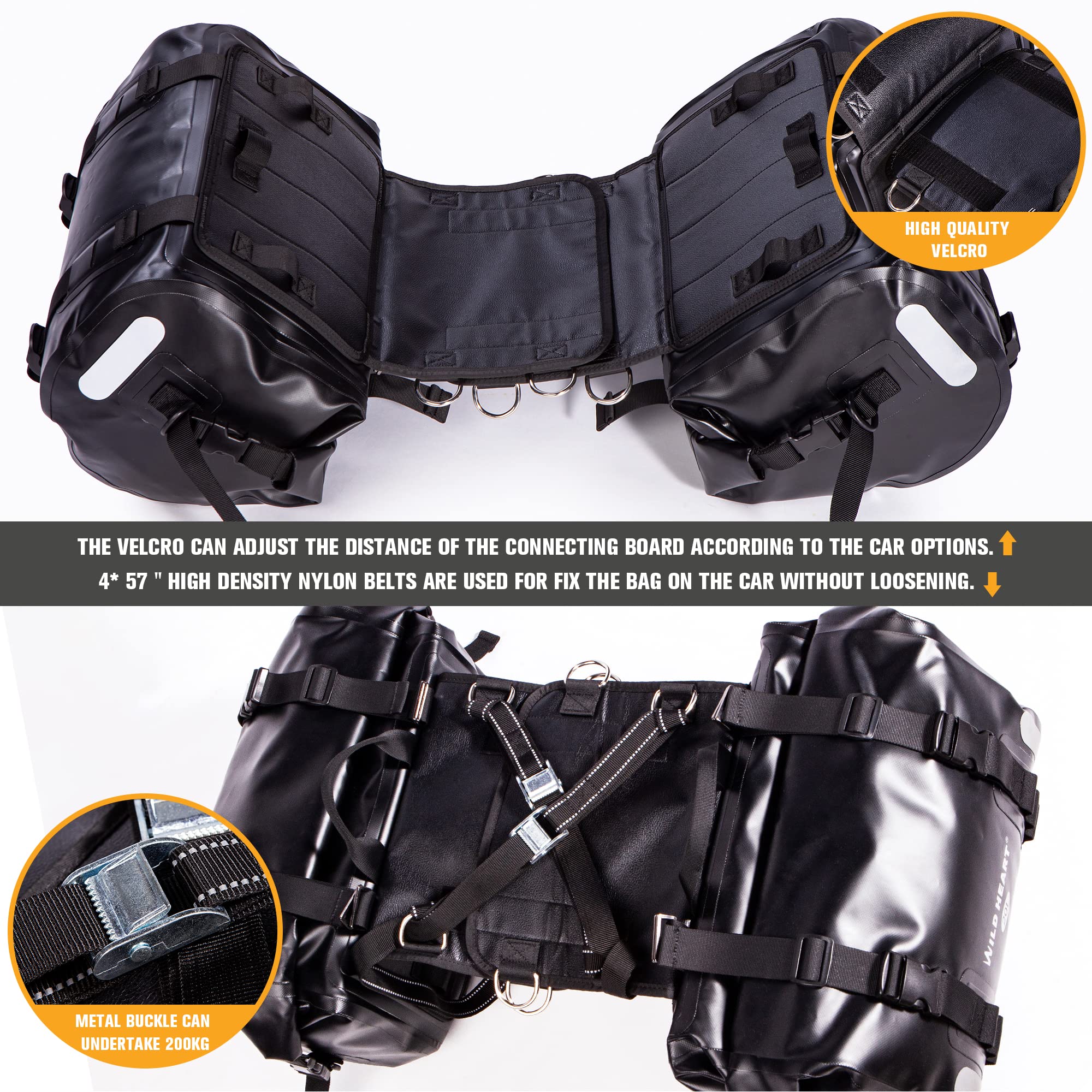 Waterproof Motorcycle Saddlebags 40L - Durable Tank & Side Bags for Adventure Riding, Commuting & Travel - WILD HEART Waterproof Storage for Bikes