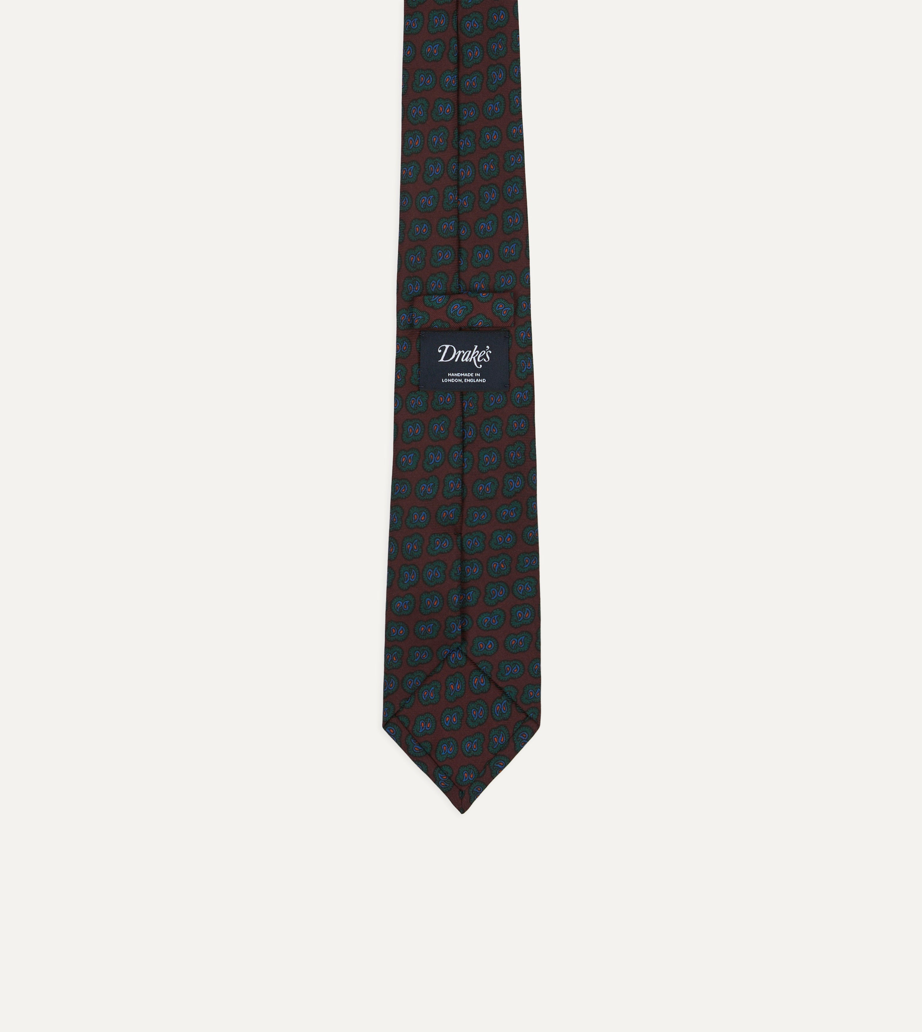 Elegant Purple Paisley Double Leaf Print Silk Tipped Necktie for Men - Perfect for Weddings, Business Meetings & Formal Occasions