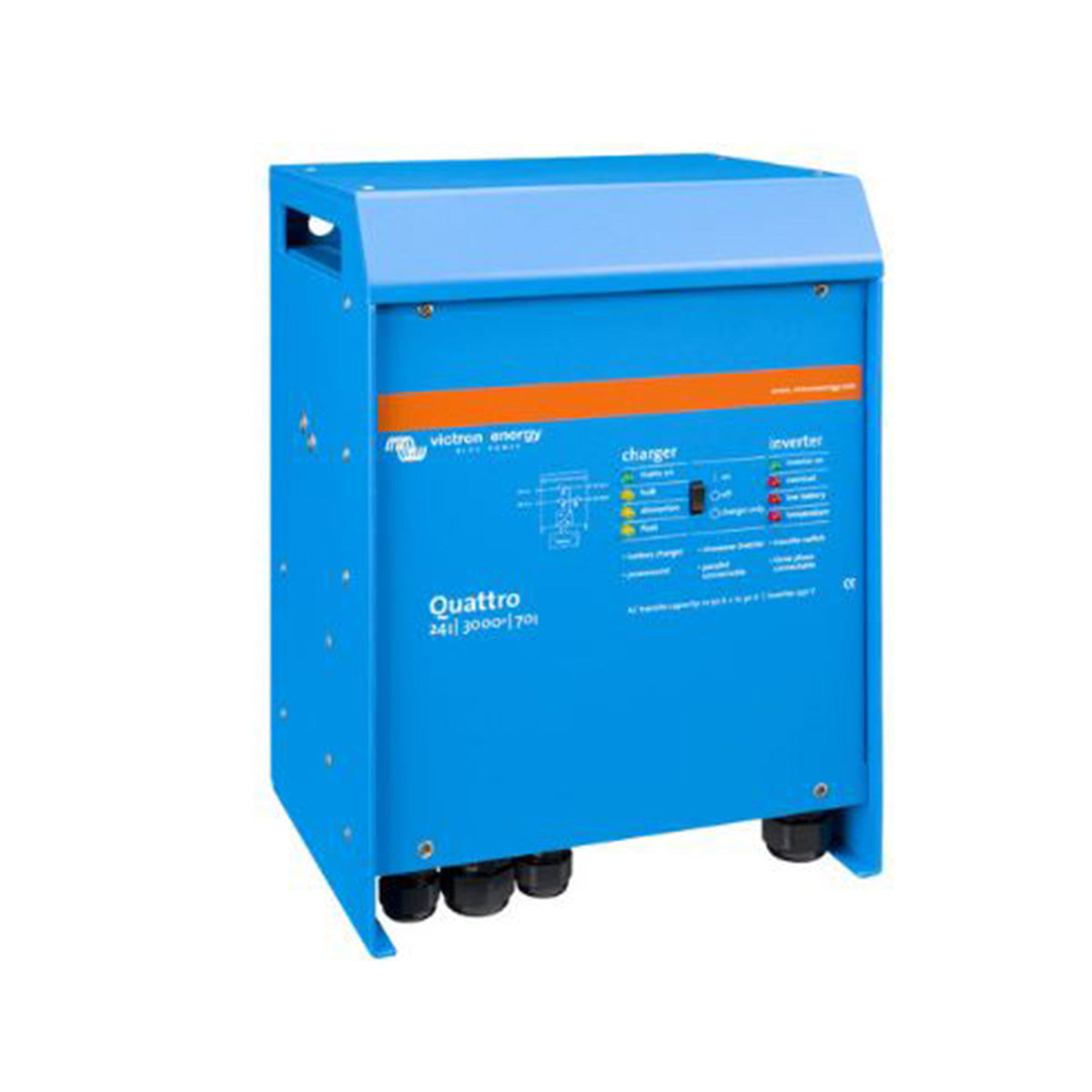 Victron Energy Quattro 24V 3000VA 70A 50/50 230V VE.Bus Inverter/Charger - Perfect for Off-Grid Solar Systems, RVs, and Marine Applications