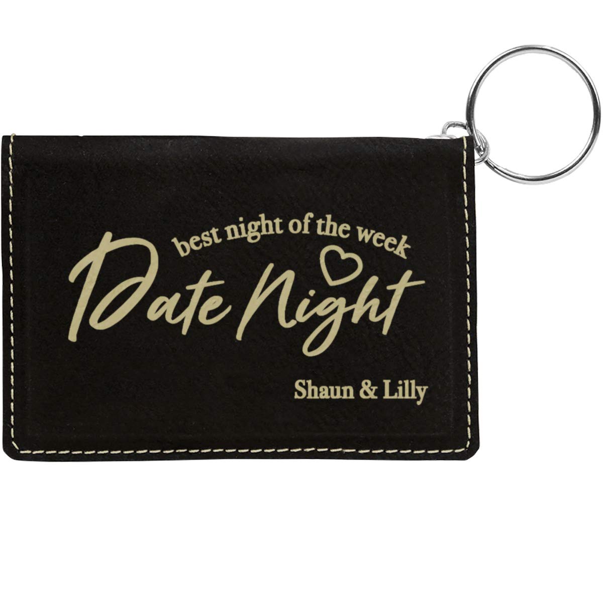 Personalized Date Night Wallet - Custom Engraved Leather Wallet for Couples, Gifts for Him/Her - Perfect for Anniversaries, Valentine's Day & Romantic Occasions
