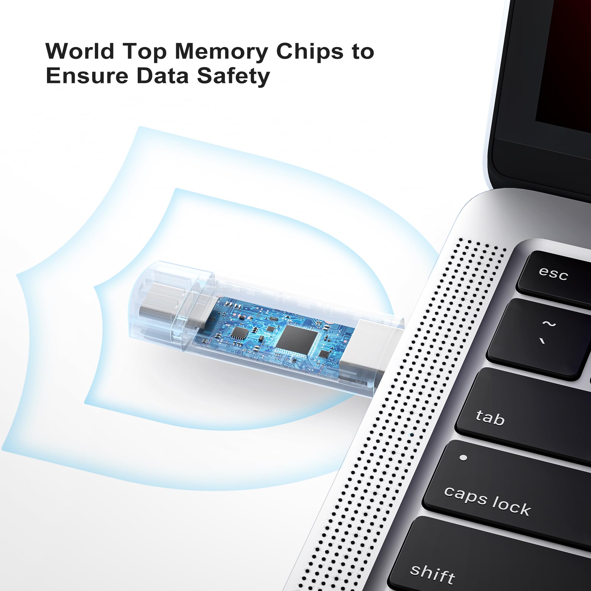 32GB USB Flash Drive Dual USB-A & USB-C 3.0 for Android/PC/Phone Storage