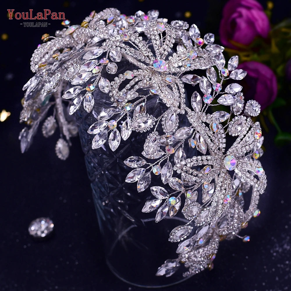 Sparkling Rhinestone Bridal Tiara - Elegant Crystal Wedding Headpiece for Bride, Princess, Prom & Special Occasions