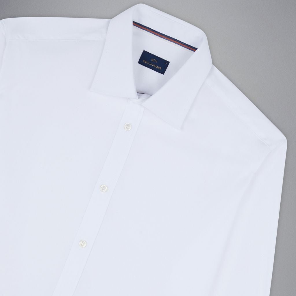 PAUL & SHARK Men's Premium Cotton Dress Shirt in White - Perfect for Business Casual, Office Wear & Formal Occasions
