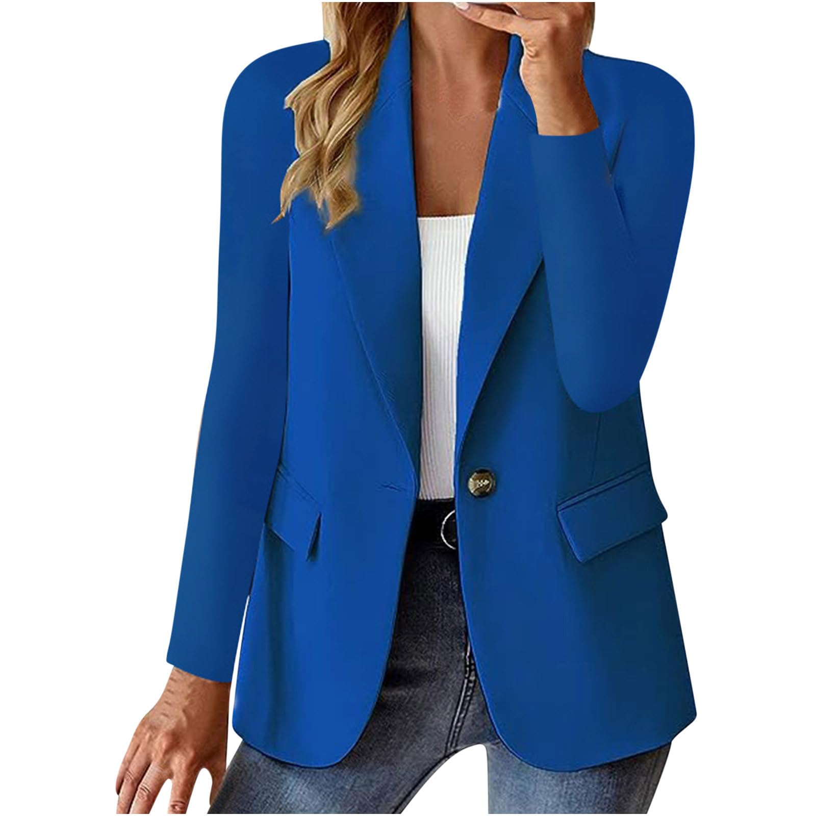 Firzero Women's Blazers - Business Casual Long Sleeve Lapel Coat for Office & Work