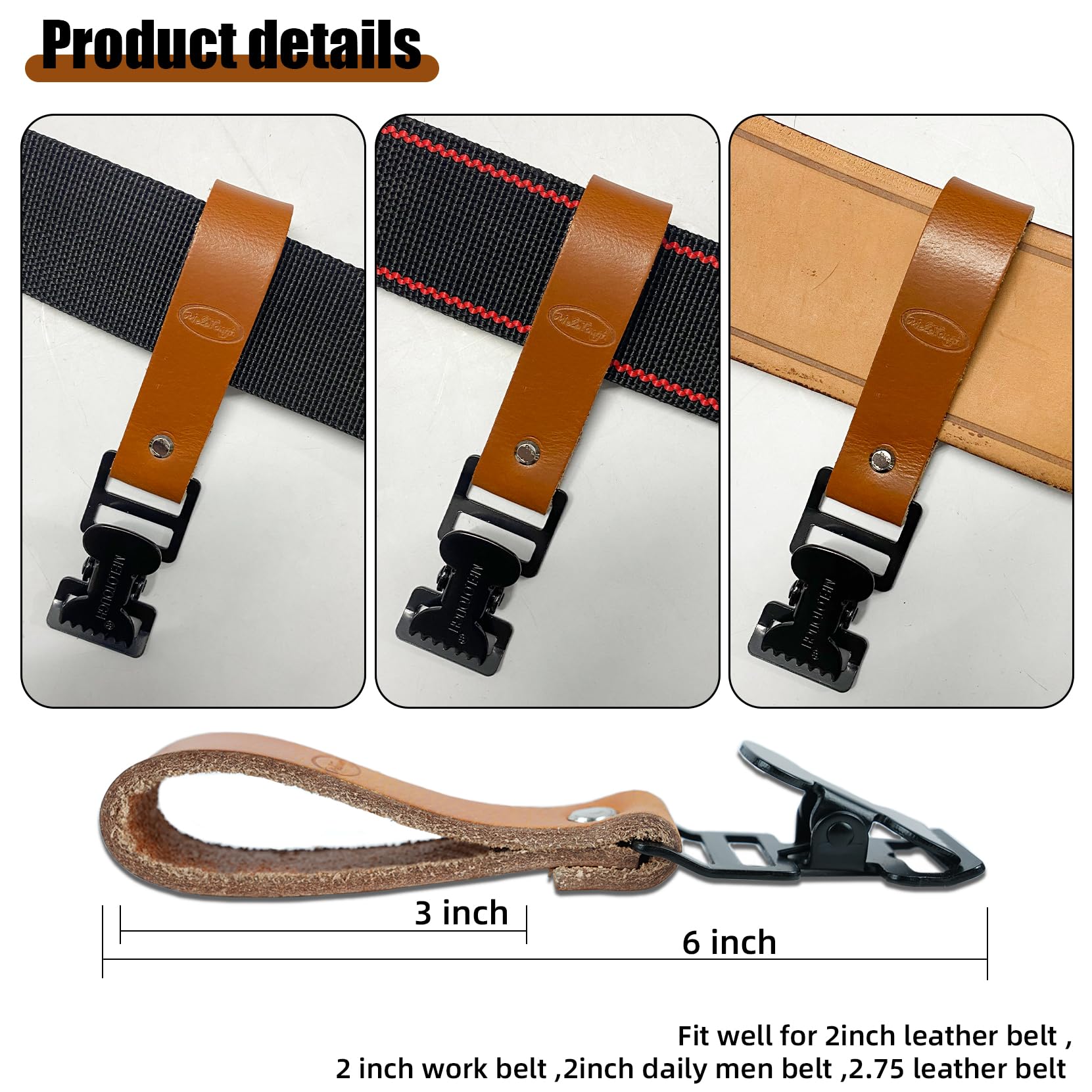 Premium MELOTOUGH Leather Glove Clip - Heavy Duty Glove Holder for Work Belt | Secure Glove Organizer for Construction, Gardening & Outdoor Activities
