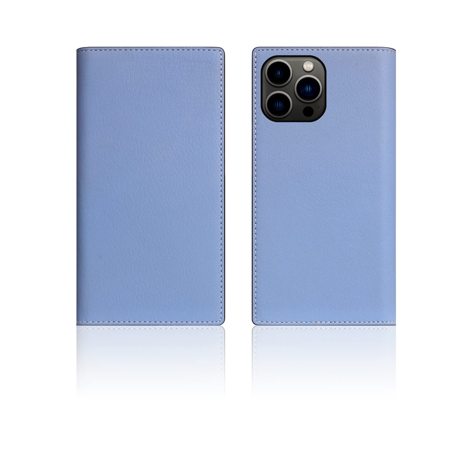 Premium D9 French Chevere Sully Leather Wallet Case for iPhone 12 Pro Max - Handcrafted Genuine Leather Diary Style with 3 Card Slots & Side Cash Pocket | Luxury Protective Phone Cover | Perfect for Business, Travel & Everyday Use (Blue Vista)