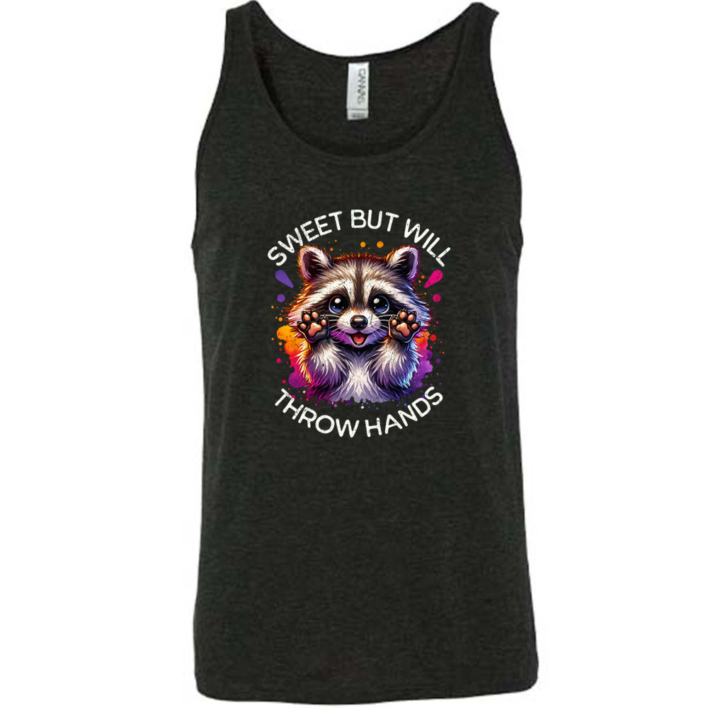 Sweet But Will Throw Hands Unisex T-Shirt - Funny Sarcastic Tee for Men & Women - Perfect for Casual Wear, Gifts, and Parties