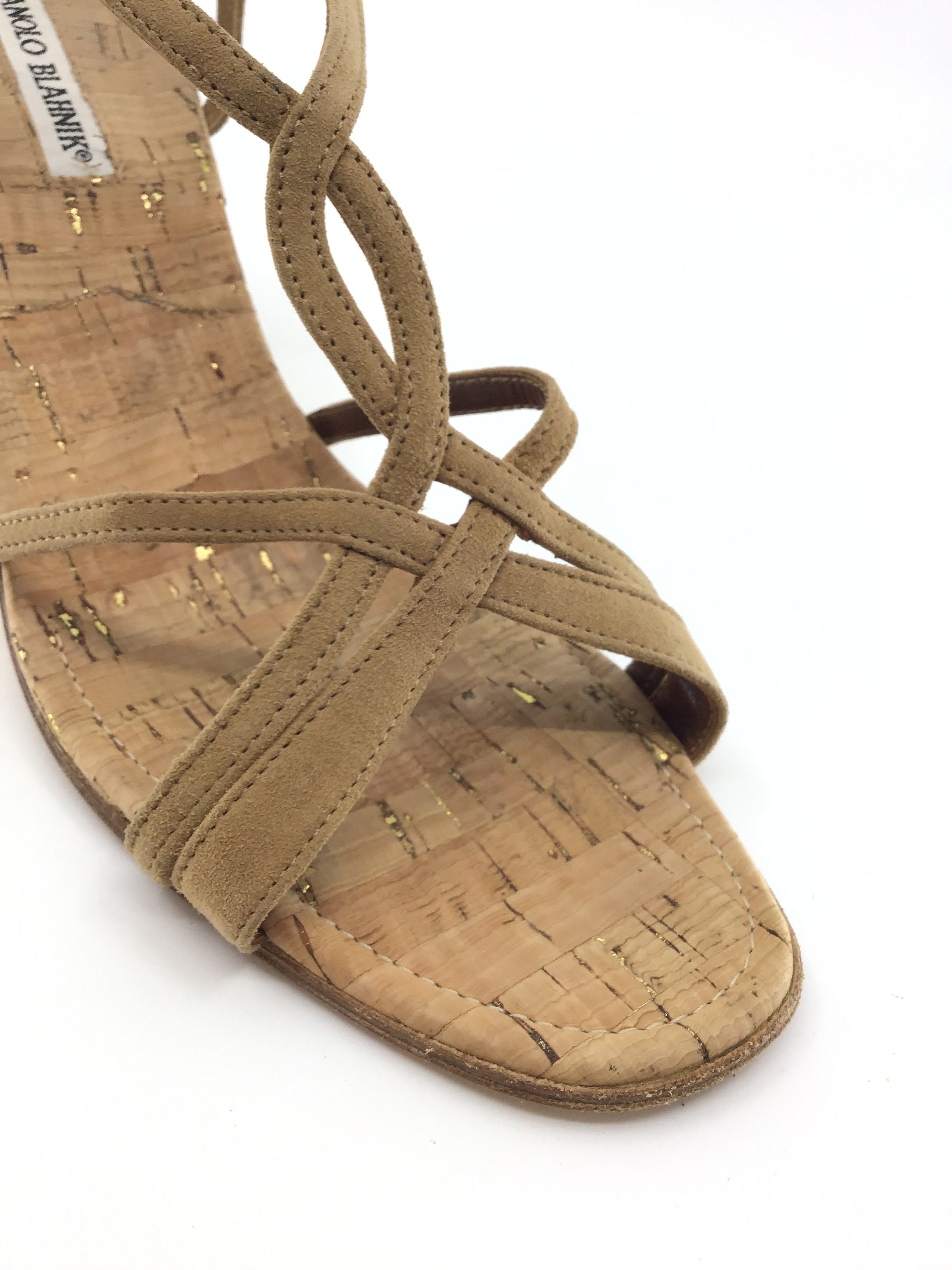 Manolo Blahnik Women's Cork Wedge Sandals - Comfortable Summer Slide Shoes for Beach, Vacation & Casual Outings