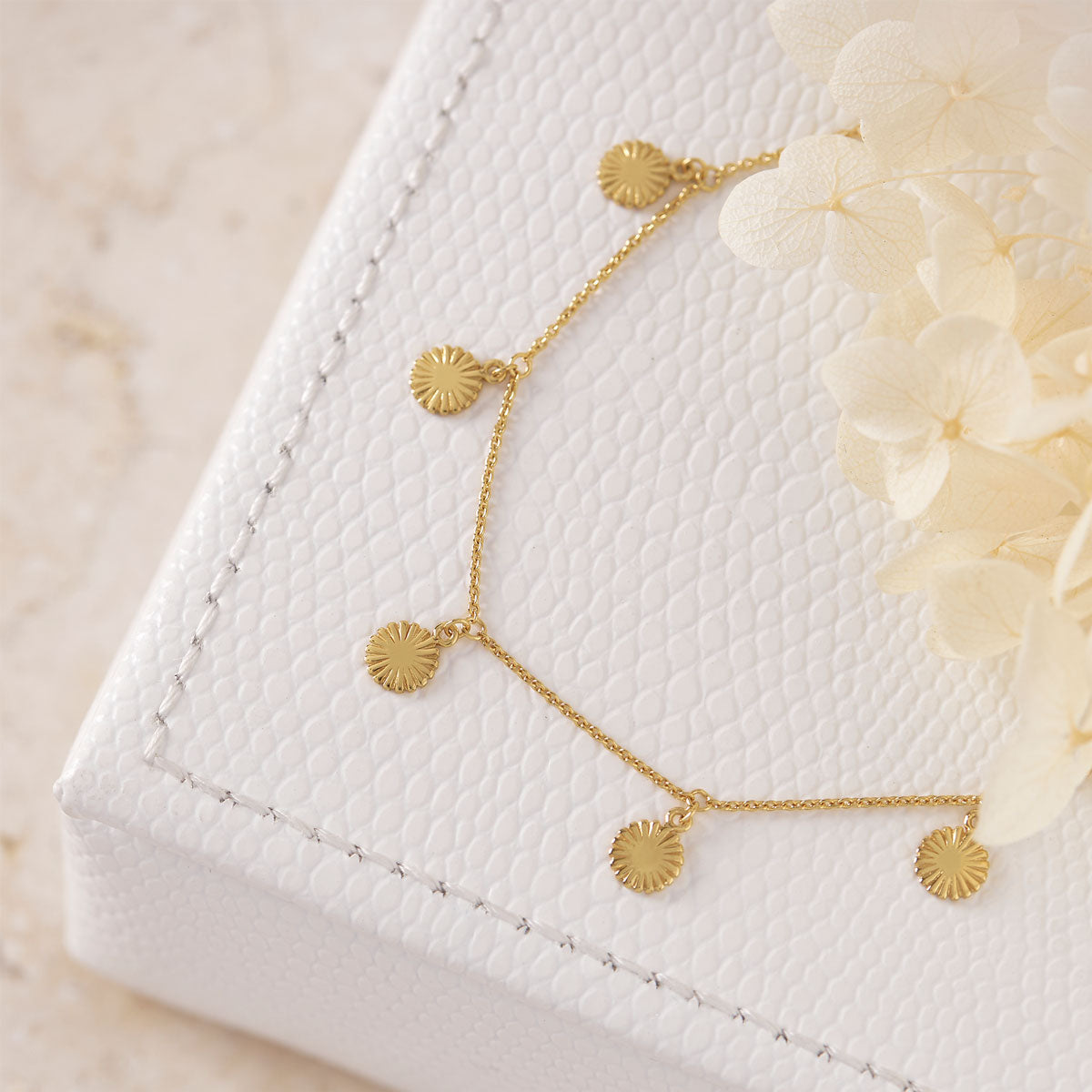 Elegant Daisy Drop Necklace in 14K Gold - Perfect for Weddings, Anniversaries & Everyday Wear