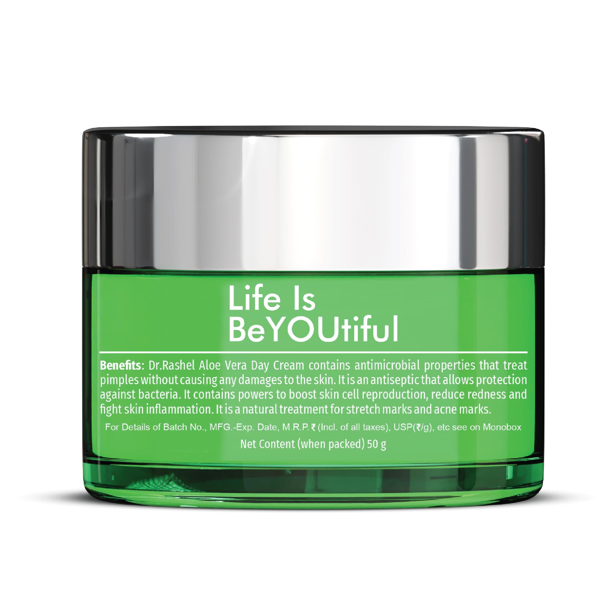 DR.RASHEL Aloe Vera Day Face Cream for Women & Men - All Skin Types - Vegan & Paraben Free - Deep Hydration & Moisturizing - Repair & Nourish Dry Skin - Use for Daily Skincare Routine & After Sun Care