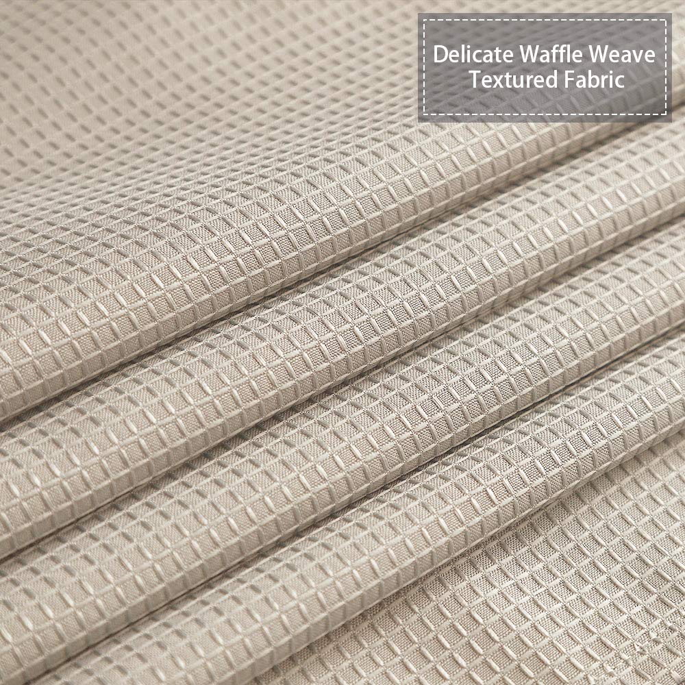 CAROMIO Luxury Waffle Weave Shower Curtain - Hotel Quality Bathroom Decor with Rustproof Metal Grommets, 72x72 Inch Taupe - Perfect for Spa-Like Bathrooms & Guest Suites