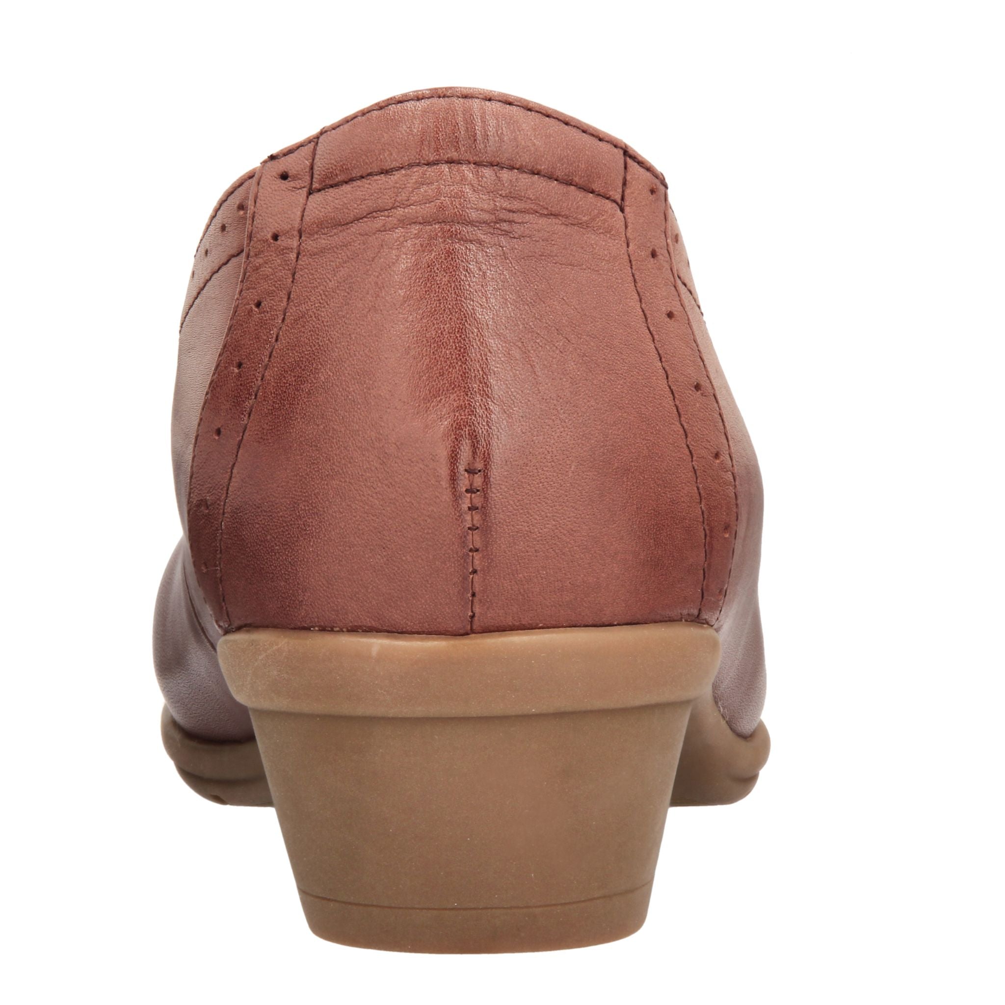 Barani Brown Leather Heels for Women - Comfortable Short Heels with Perforated Lining - Perfect for Office, Party & Special Occasions
