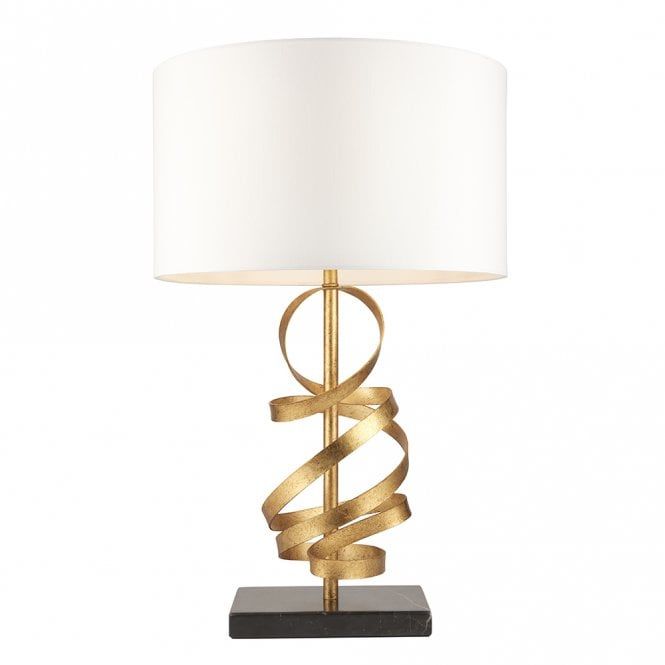 Bella Table Lamp with Gold Leaf Finish - Elegant Home Decor for Bedroom, Living Room & Office Lighting