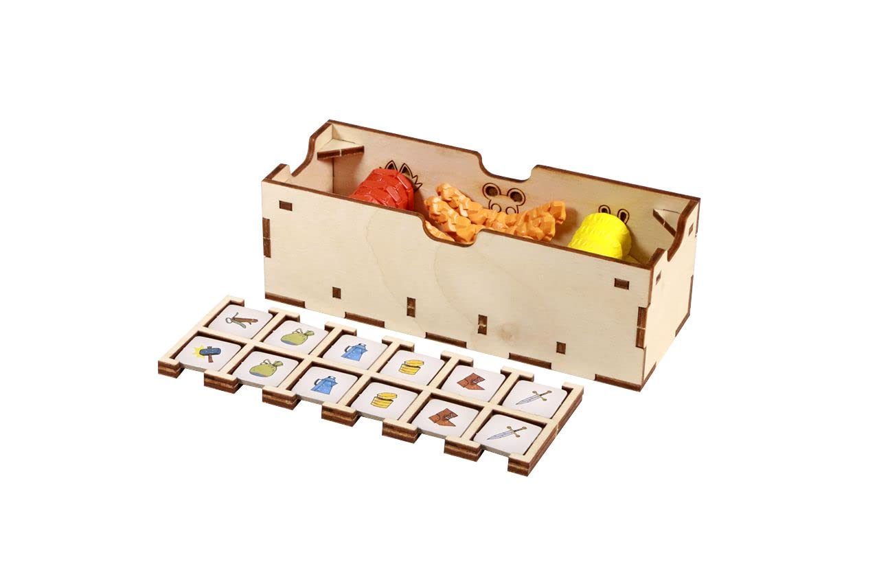 Premium Wooden Game Organizer for Root Board Game - Broken Token Compatible Storage Box with Multi-Tier Trays | Perfect for Game Nights & Organized Storage