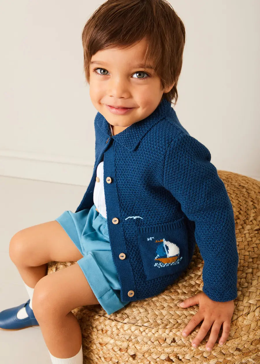 Blue Stretchy Elastic Waist Shorts for Toddlers & Kids (12 Months - 4 Years) - Perfect for Playtime, Daycare & Summer Outfits