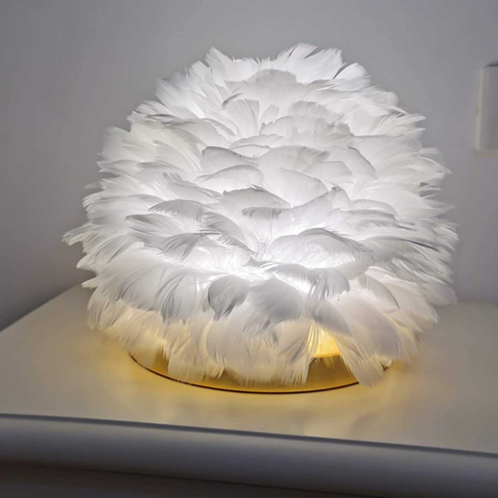 Xiaoki Elegant Feather Table Lamp - LED Bedside Desk Light with Soft Lighting for Living Room, Bedroom, Wedding Decor | Romantic Atmosphere Night Light for Home & Office Use