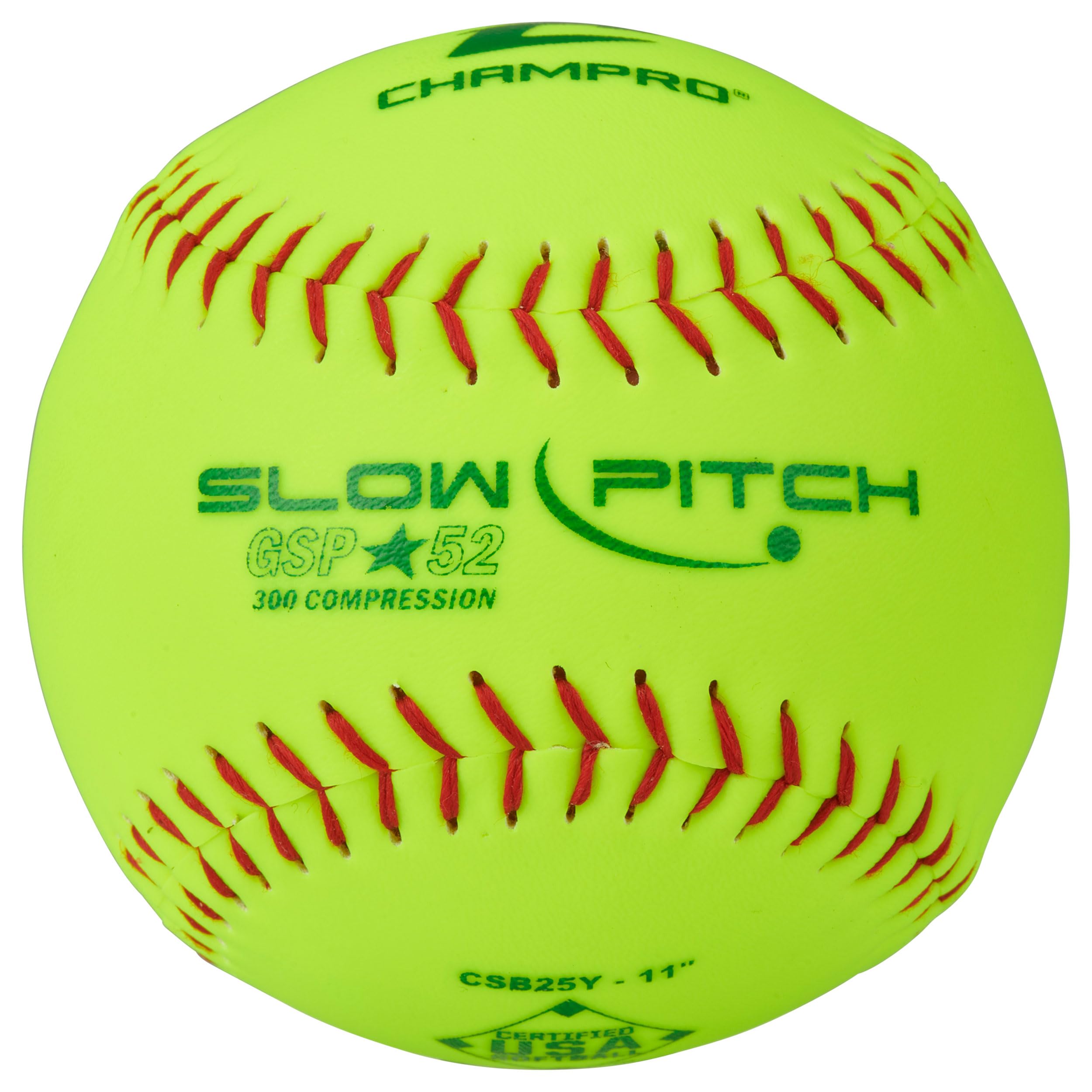 Champro ASA 11 Inch Slow Pitch Softballs - 12 Pack with Durable Durahide Cover & .52 COR for Recreational Leagues & Training