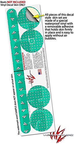 Beats EP Headphone Skin Decal Wrap - Paper Planes Turquoise Design | Protective Vinyl Cover for Beats EP Headphones (Headphones Not Included) | Perfect for Customization, Personalization, and Style Enhancement